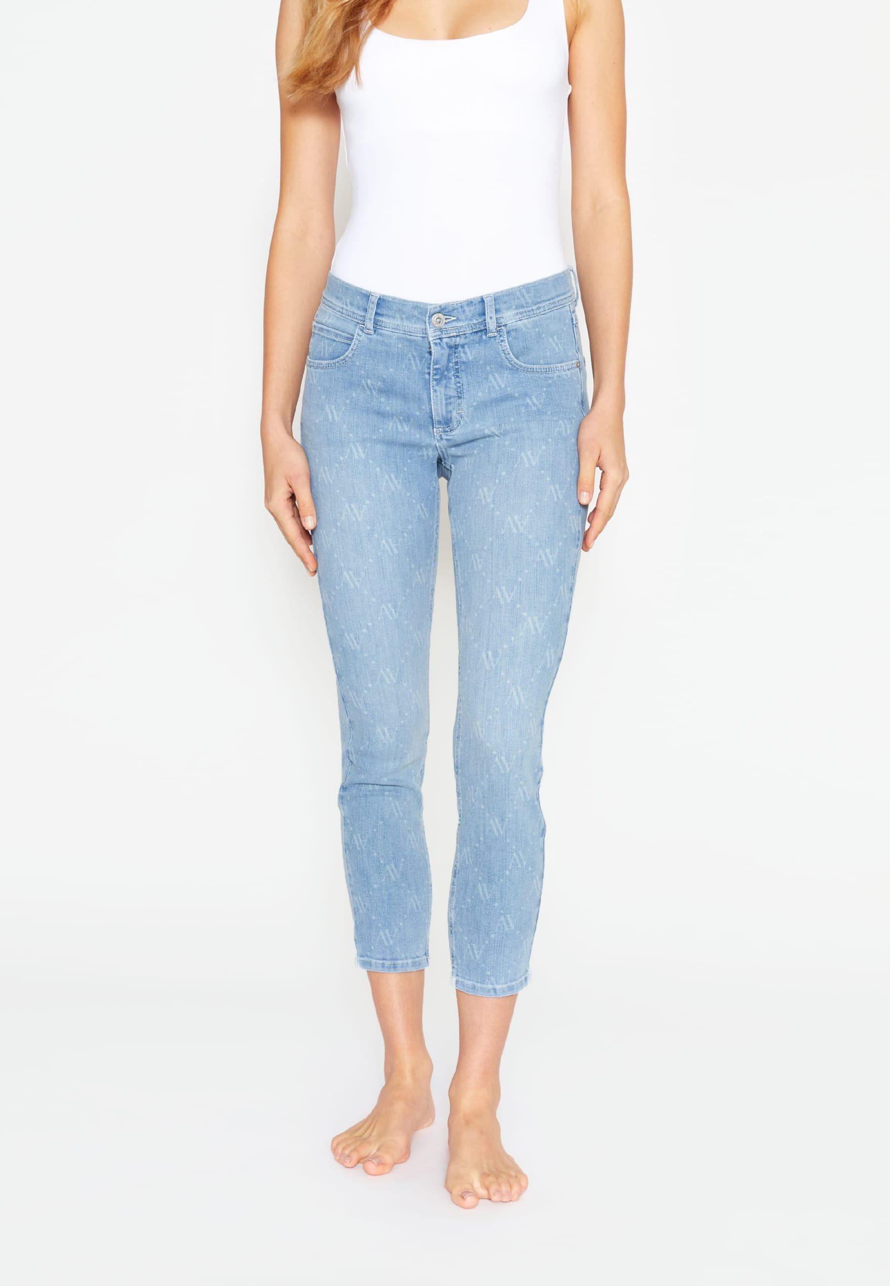 mit 7/8-Jeans mit Print Ornella Laser Label-Applikationen ANGELS Jeans