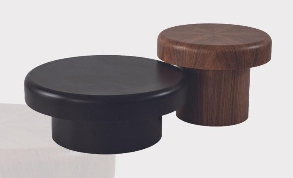 JVmoebel Couchtisch Brauner und schwarzer Designer-Rundtisch für das Wohnzimmer (2-St., 2x Couchtisch), Made in Europa