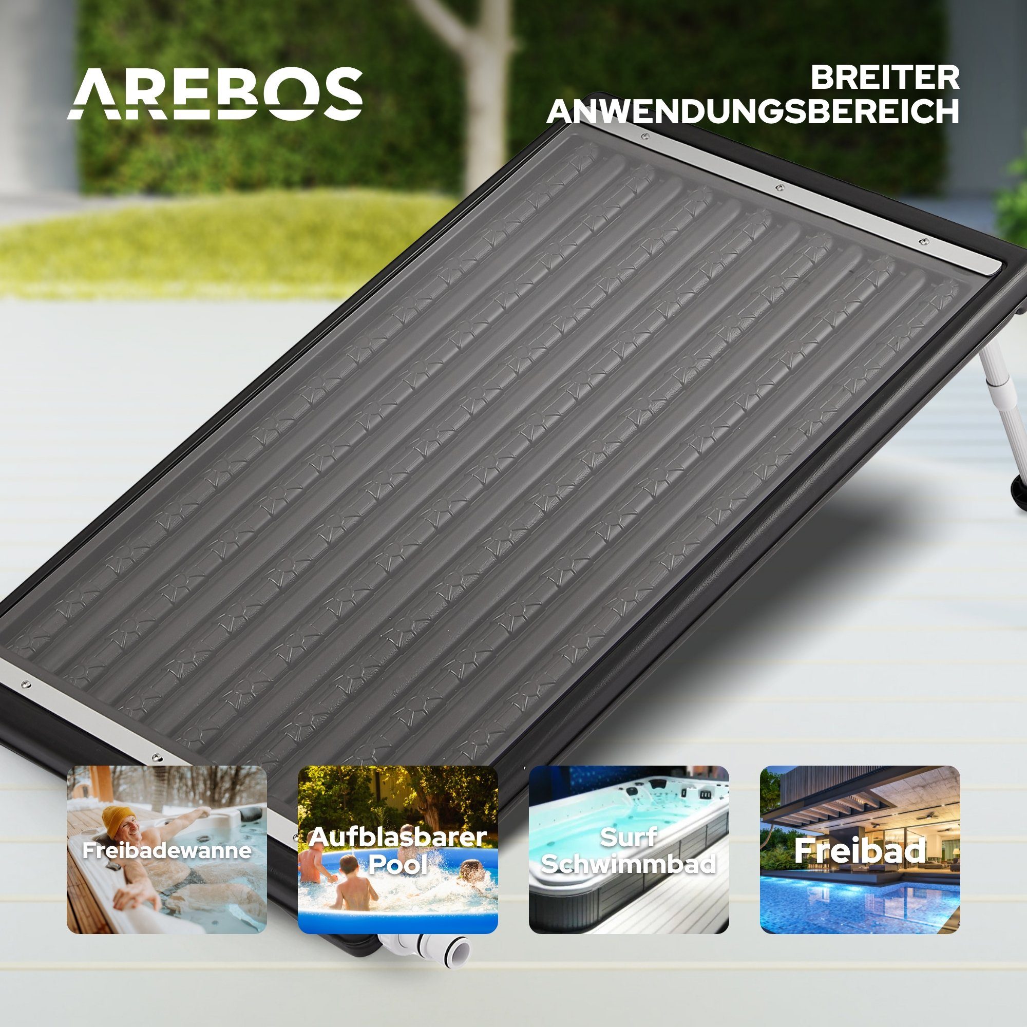 Arebos Solarabsorber Solarmatte Pool Solarheizung Poolheizung Solar