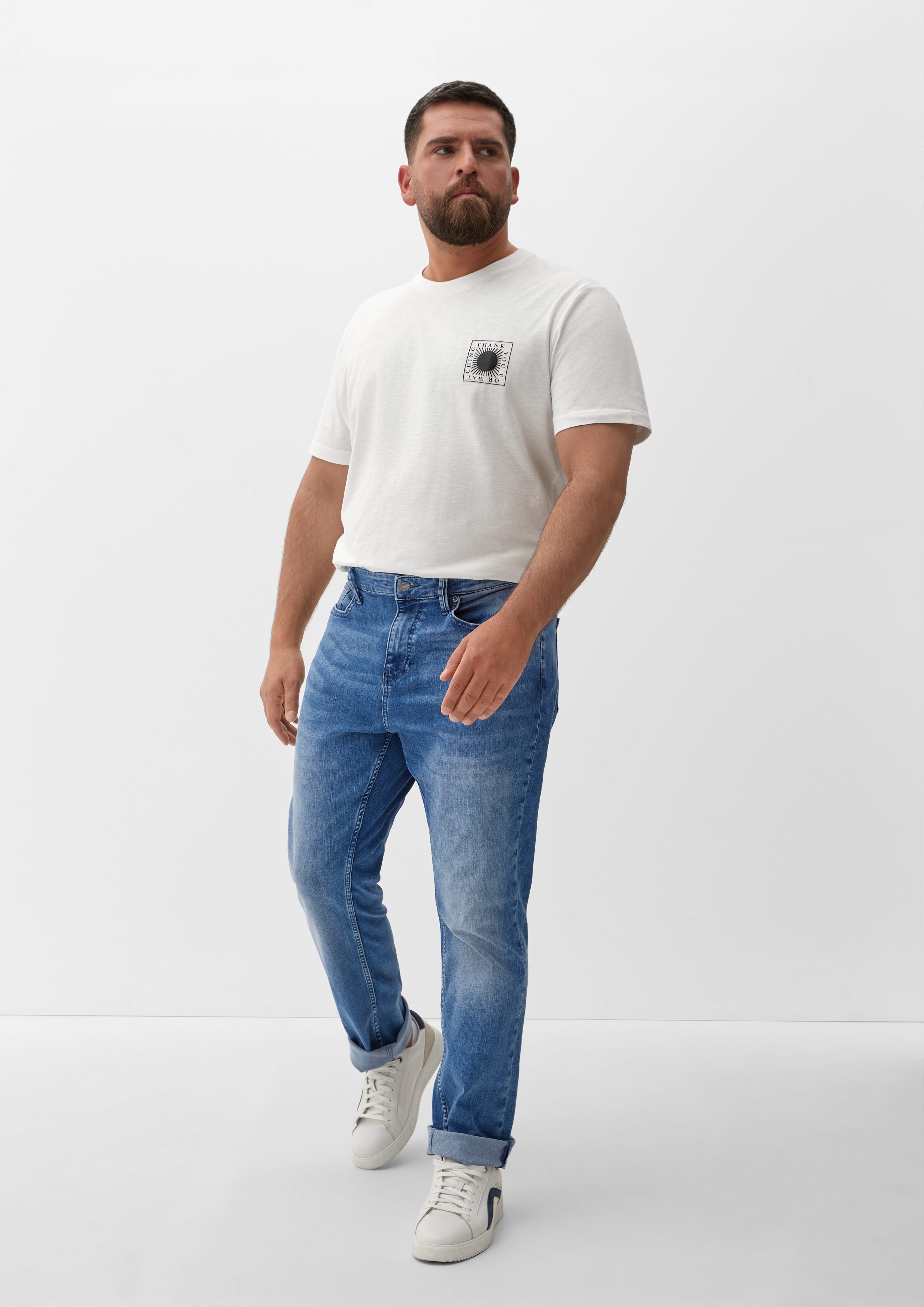 s.Oliver Stoffhose Jeans Casby ozeanblau / / Rise Leg Mid Fit Relaxed / Straight Waschung