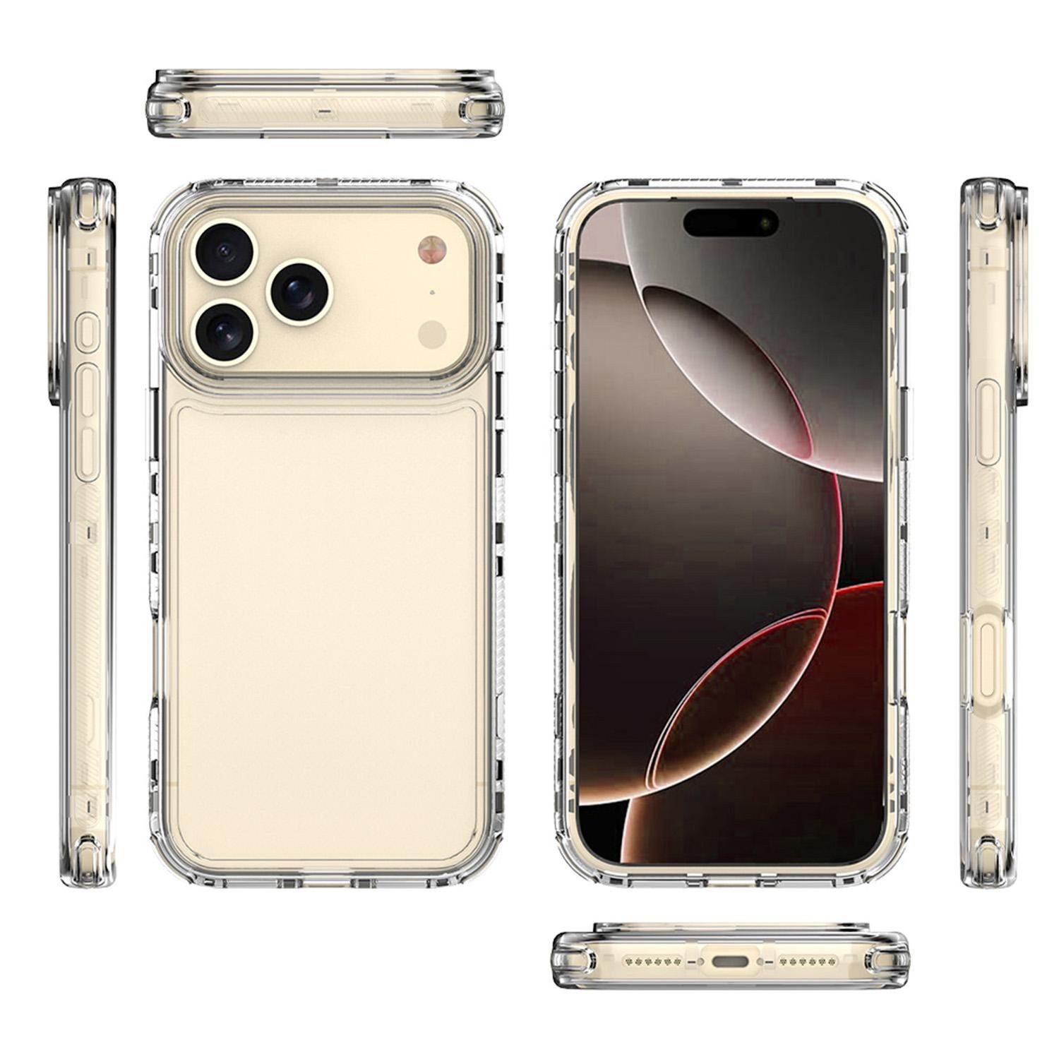 Wigento Handyhülle Für Apple iPhone 17 Pro Max TPU Acryl Hybrid Schutz Hülle Transparent, Hybrid Hülle mit verstärktem Kantenschutz – Bild 4 von 5