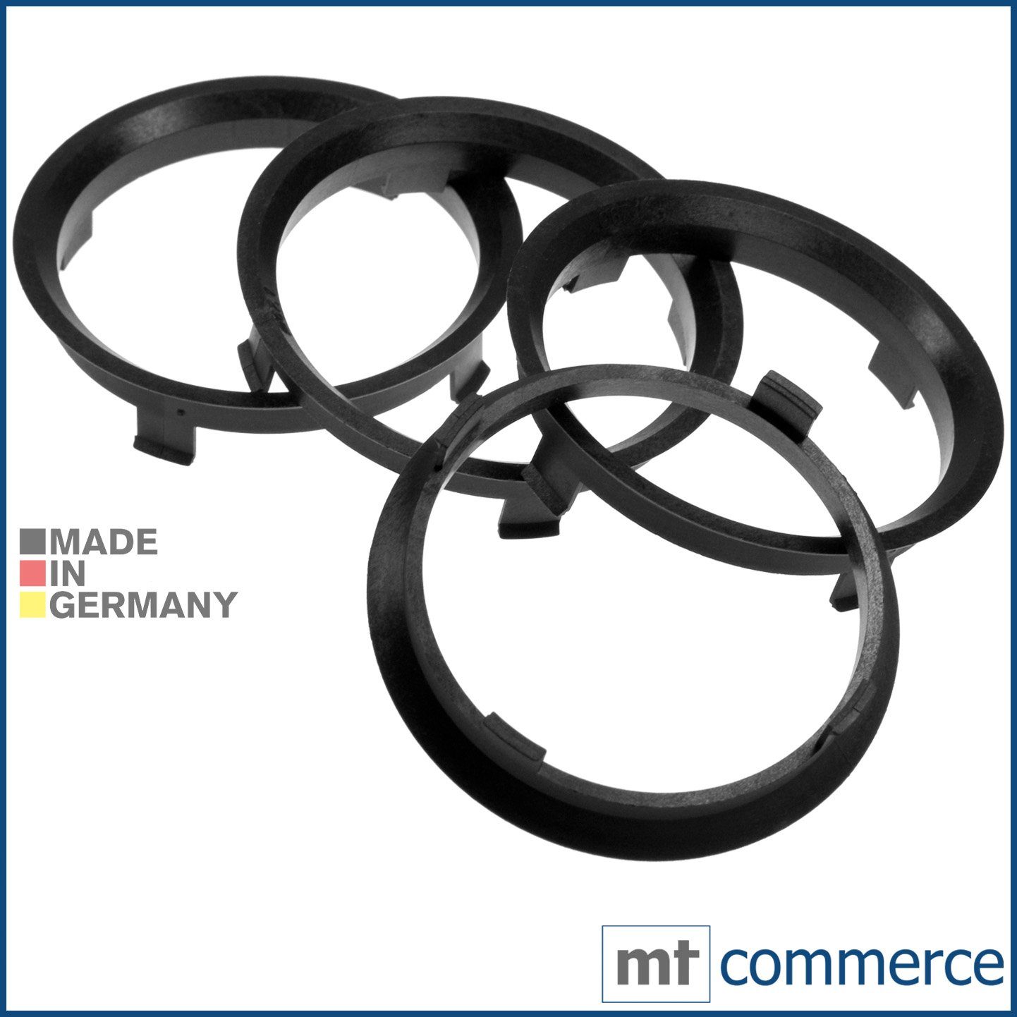 RKC Reifenstift 4X Zentrierringe schwarz Felgen Ringe Made in Germany, Maße: 71,6 x 67,1 mm