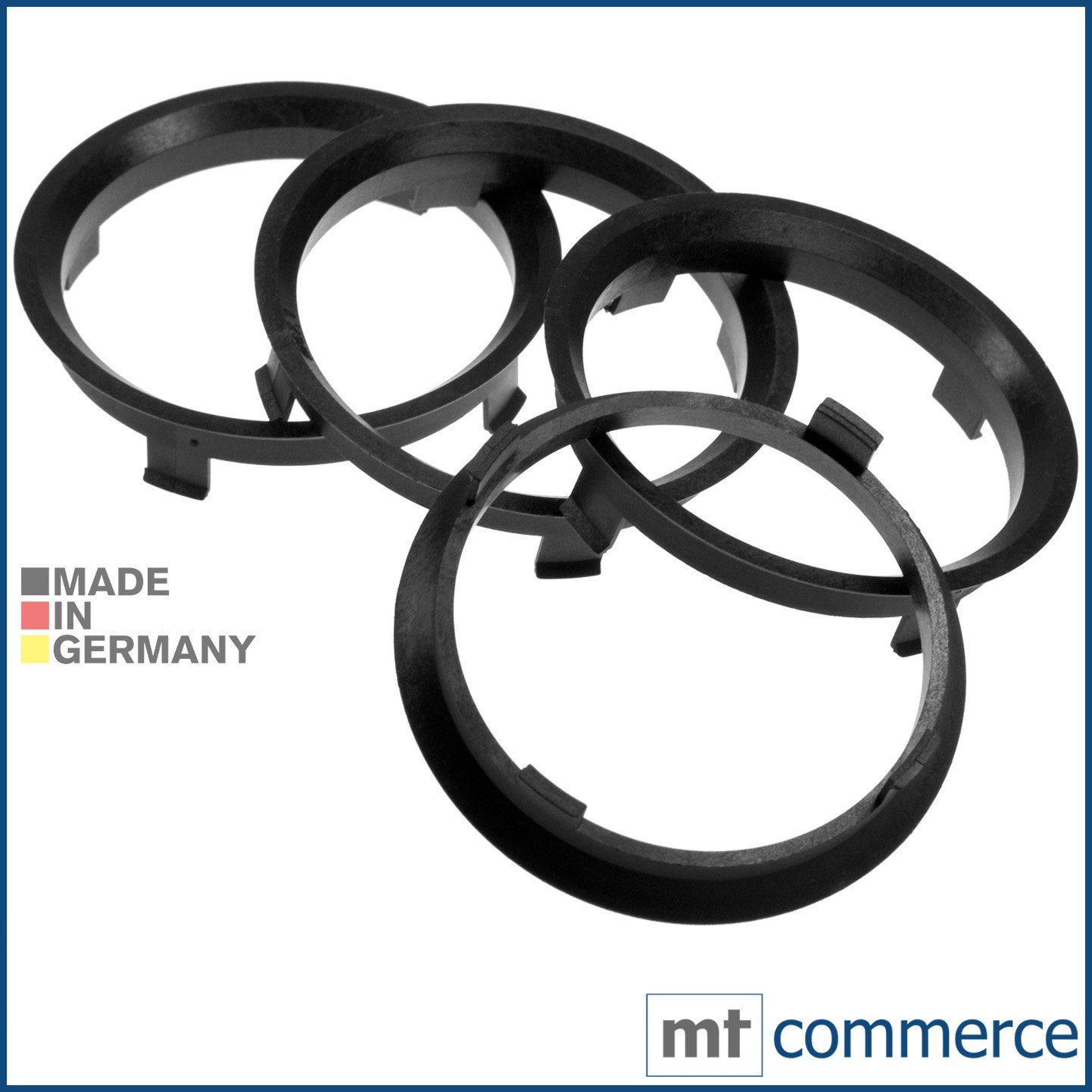 BRANDT AUTOMOTIVE Reifenstift 4X Zentrierringe schwarz Felgen Ringe Made in Germany, Maße: 71,6 x 67,1 mm