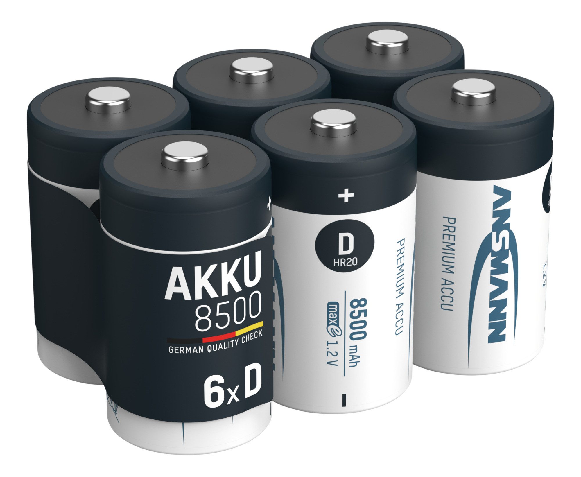 ANSMANN AG Akku D 8500mAh Mono NiMH 1,2V – 1000x wiederaufladbar (6 Stück) Akku 8500 mAh (1.2 V)