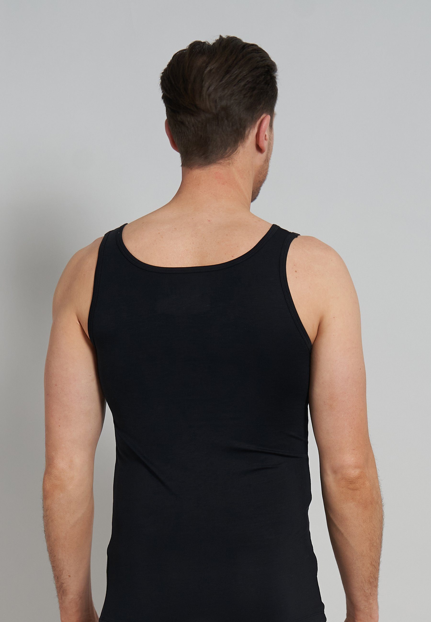 GÖTZBURG Unterhemd GÖTZBURG Herren Tank-Top schwarz uni 4er Pack (4-St)
