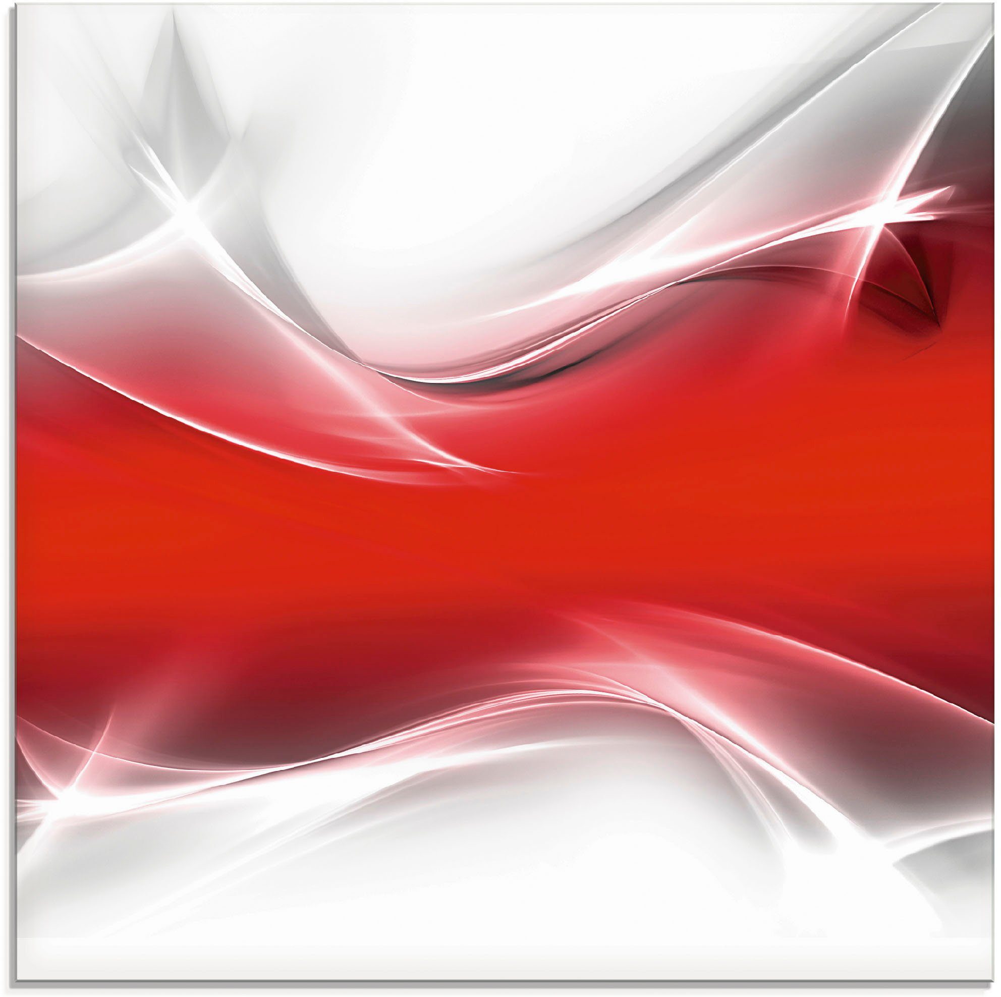 Artland Glasbild Kreatives Element, Gegenstandslos (1 St), in verschiedenen Größen rot