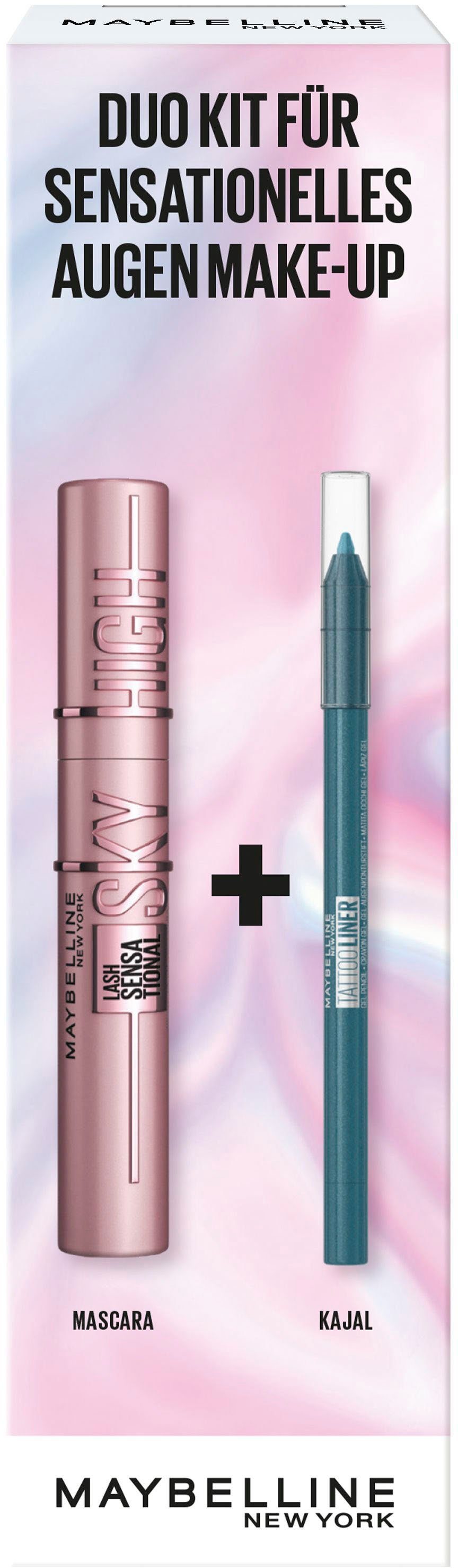 MAYBELLINE NEW YORK Mascara Lash Sensational Sky High + Tattoo Liner Gel Pencil, mit Bambusextrakt