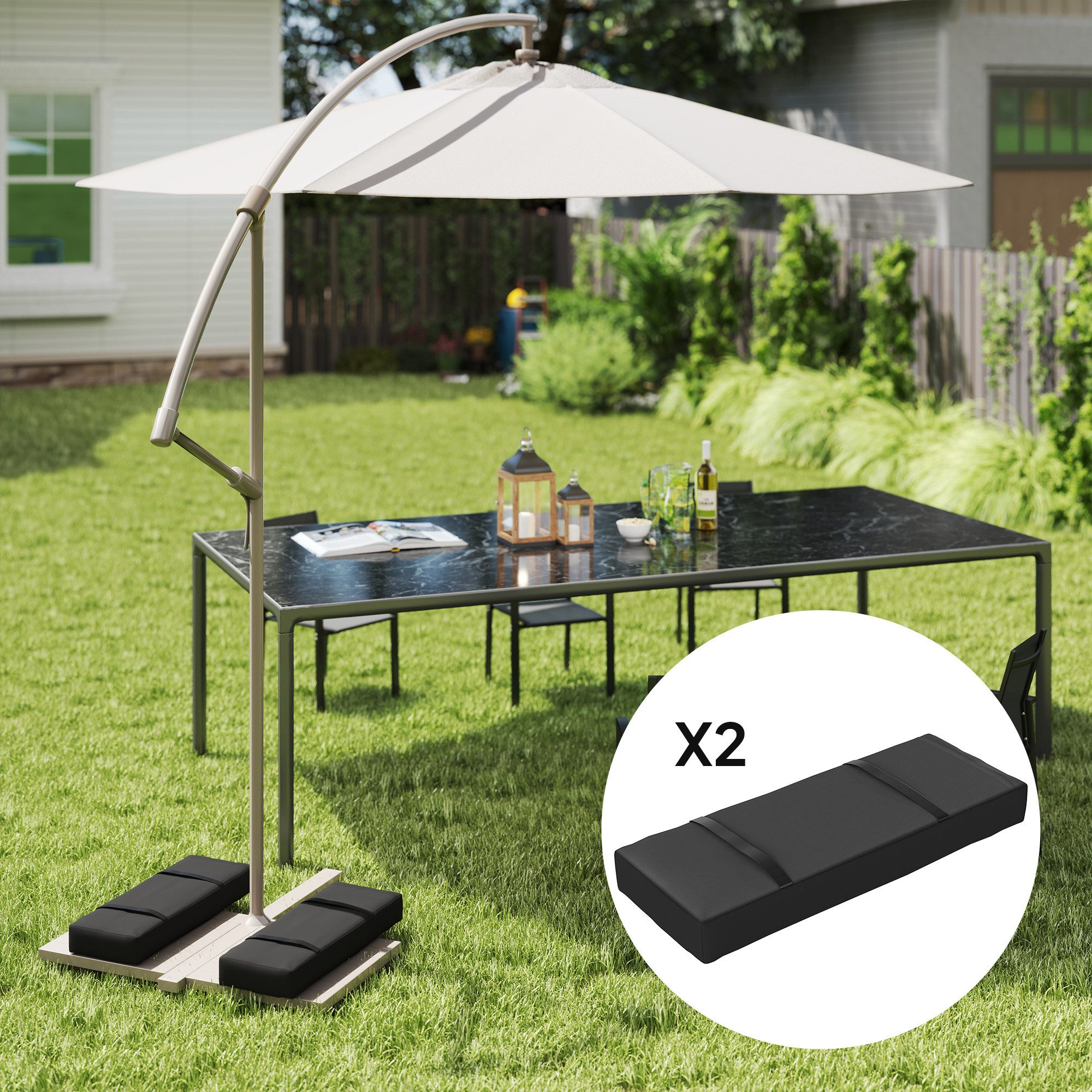 Outsunny Kunststoffschirmständer auffüllbar bis 25 kg, günstig online kaufen