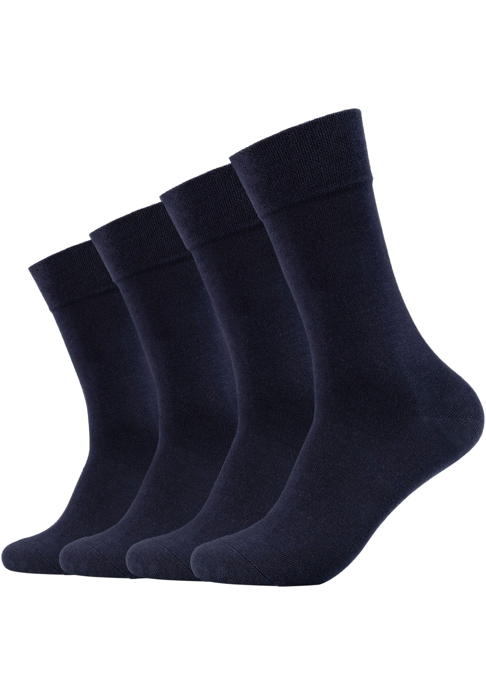 Atmungsaktiv: Camano 4-Paar) Bio-Baumwolle (Packung, 97% navy Socken