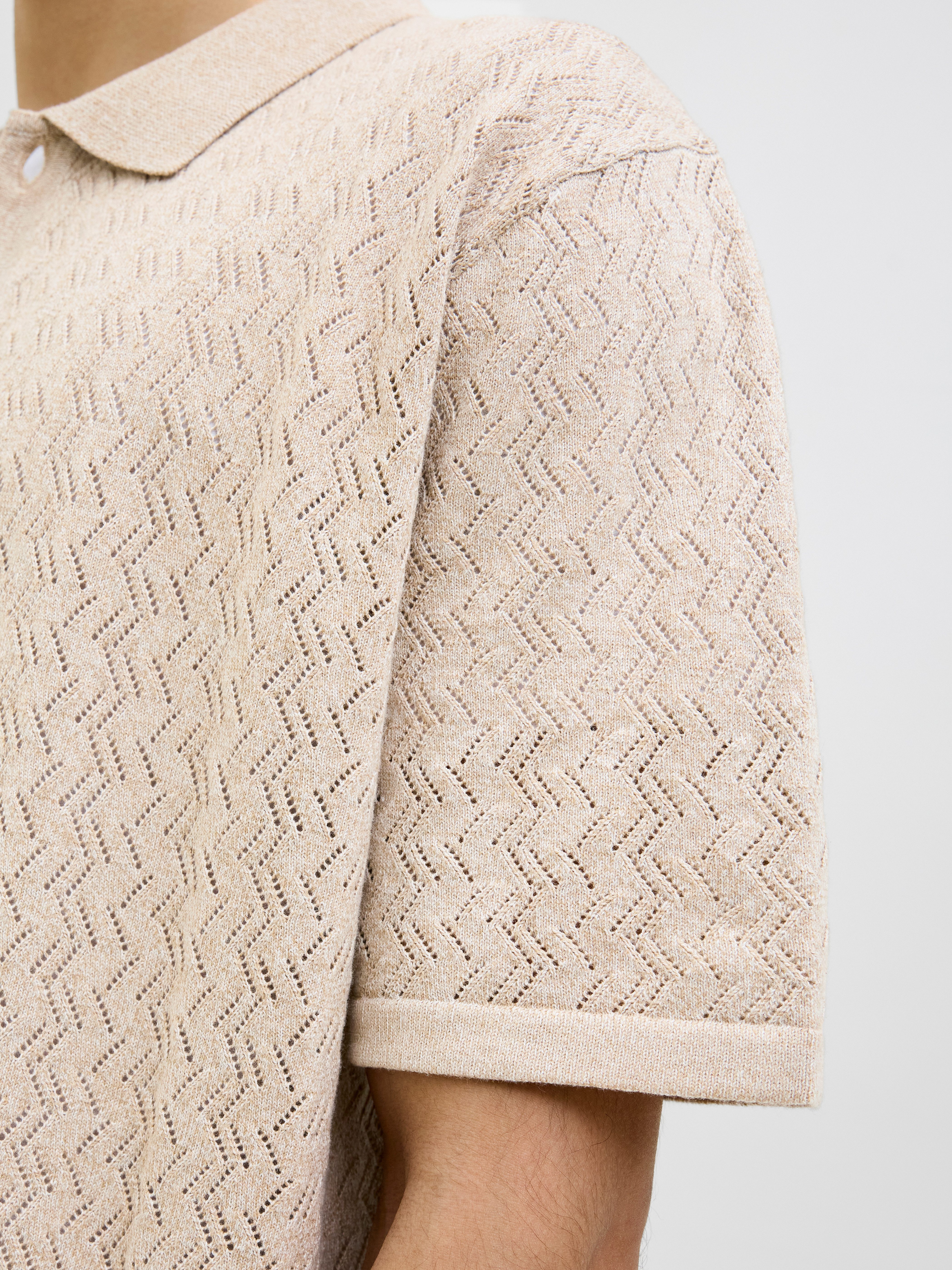 Jack & Jones Polokragenpullover JORTYLER KNIT SS POLO SN Baumwollmischung, relaxed fit