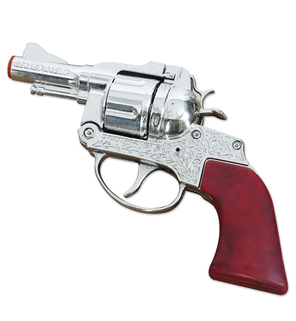 Blaster Agenten Revolver Pistole Karneval Kinder Pistole Waffe Knarre Metall