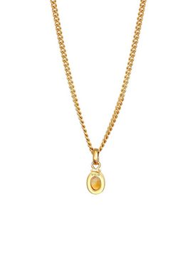 Elli Premium Kette mit Anhänger Citrine Oval Cabochon Klassik 925 Silber