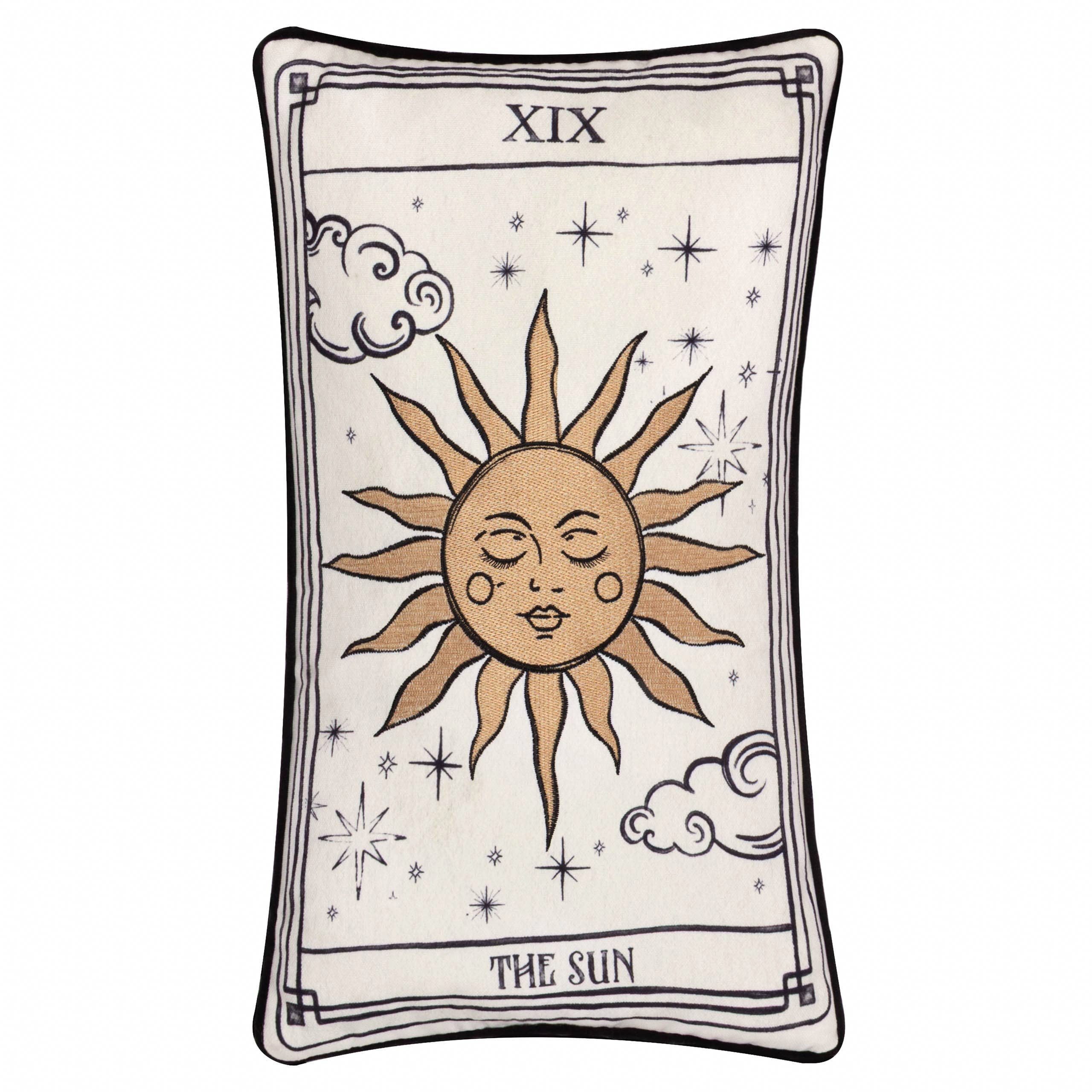 Riva Home Dekokissen Witchy Dekokissen Samt Tarotkarte "Die Sonne" 30 x 50 cm Gothic Deko, Witchy Dekokissen Samt Tarotkarte _"Die Sonne" 30 x 50 cm Gothic Deko