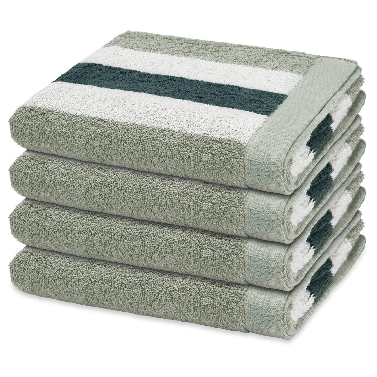 ROSS Handtuch Set Doubleface Stripes, Frottee (Spar-Set, 4-St), 4 X Handtuch im Set - Baumwolle - Saugstark