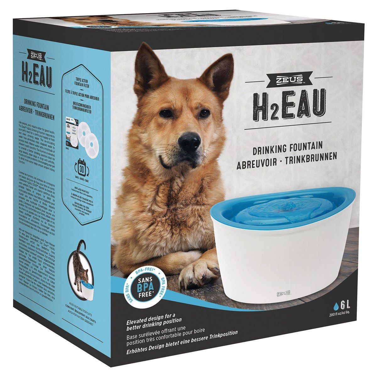 Zeus Trinkbrunnen Trinkbrunnen H2EAU für Hunde von Zeus