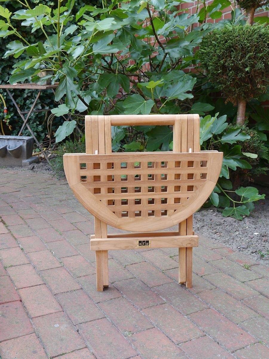 Gartentisch Runder klappbar Teakholz Beistelltisch AFG Gartentisch D:50