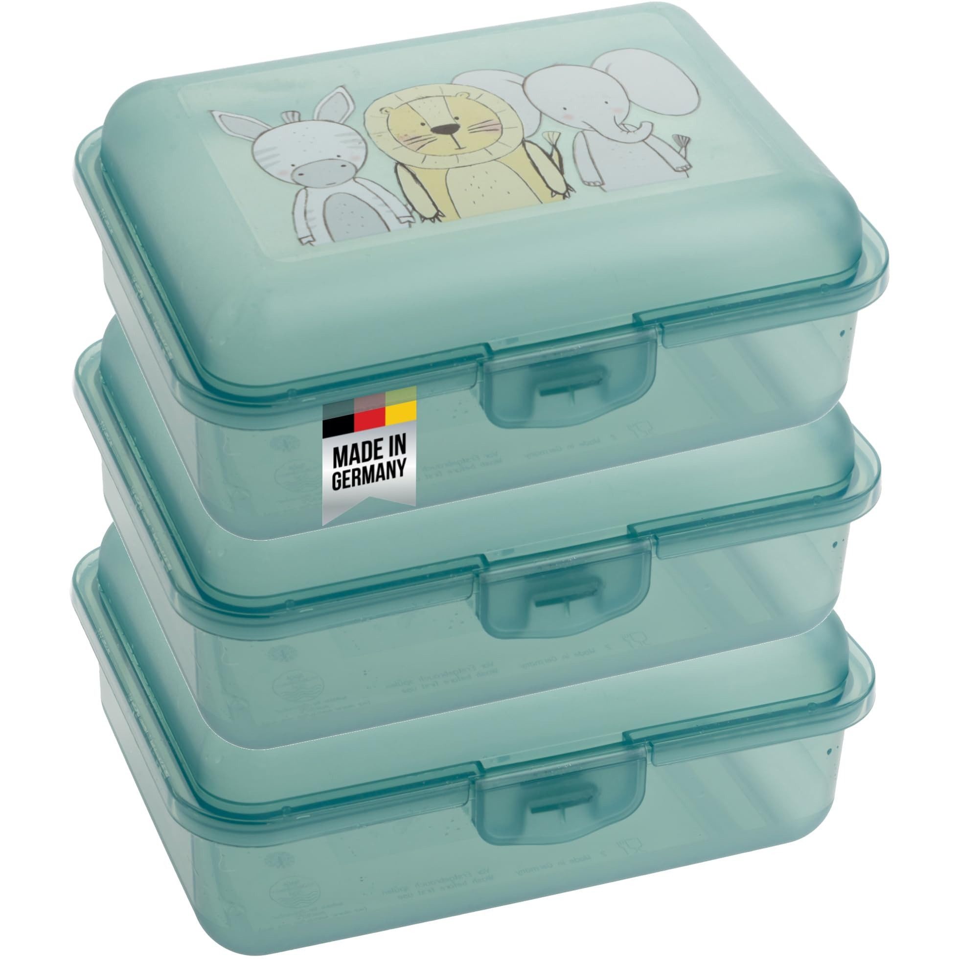 Centi Lunchbox Lunchbox Kinder mit Klickverschluss Mint, Kunststoff, (3er-Set)