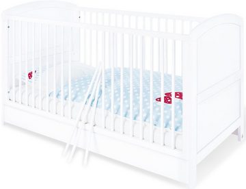 Pinolino® Babyzimmer-Komplettset Laura, breit groß, (Set, 3-St., Kinderbett, Schrank, Wickelkommode), mit Kinderbett, 3-trg. Schrank und breiter Wickelkommode