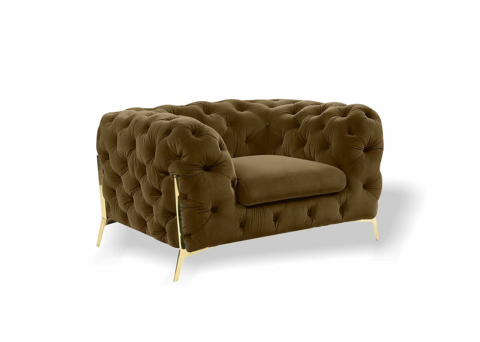 JVmoebel Ohrensessel Chesterfield Ohrensessel Sessel 1 Sitzer Sofa Couch Polster Couch (Sessel), Made in Europe Braun