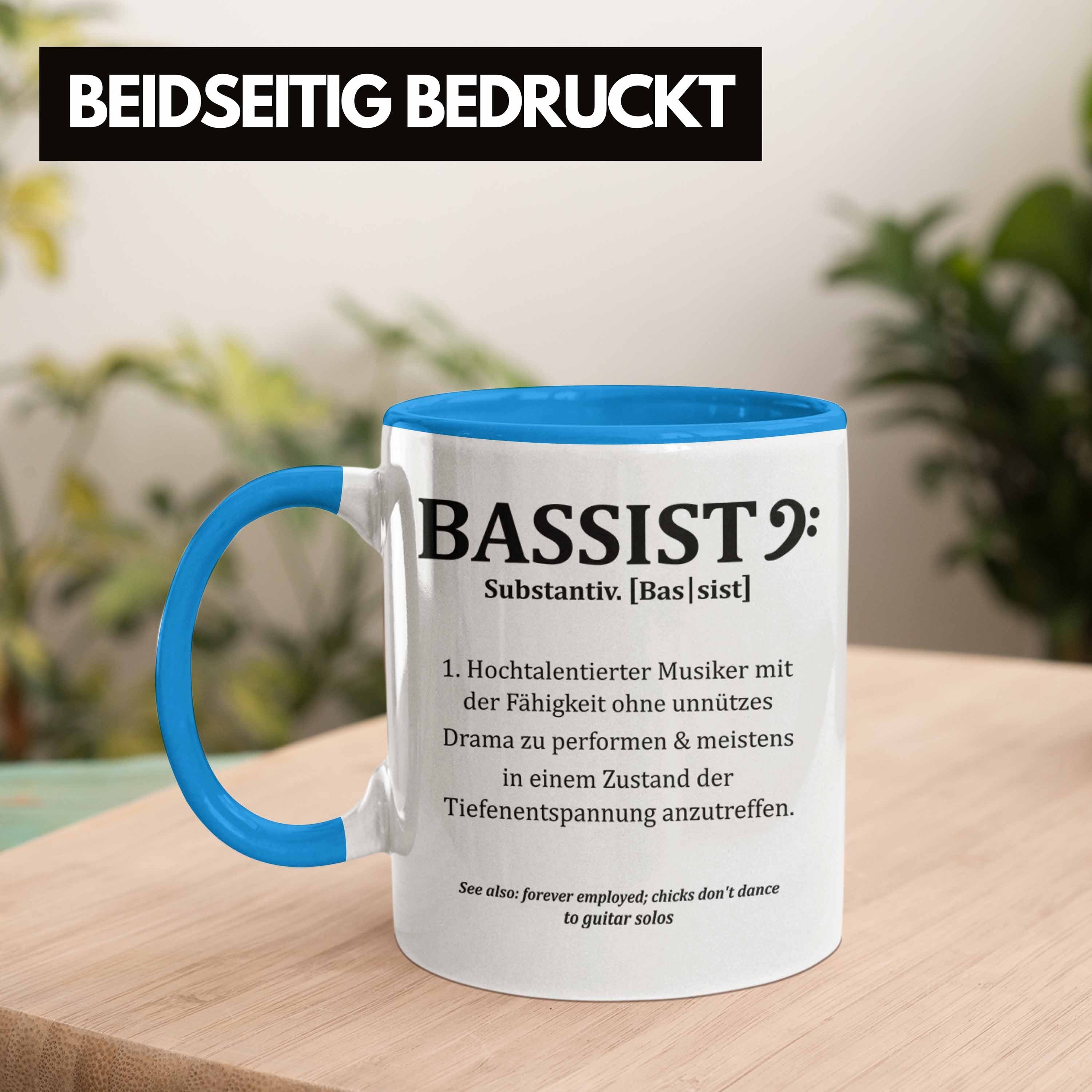 Blau Geschenk Geschenkidee Bass-Spieler Kaffee-Becher Tasse Trendation Bassist Bassist Tasse
