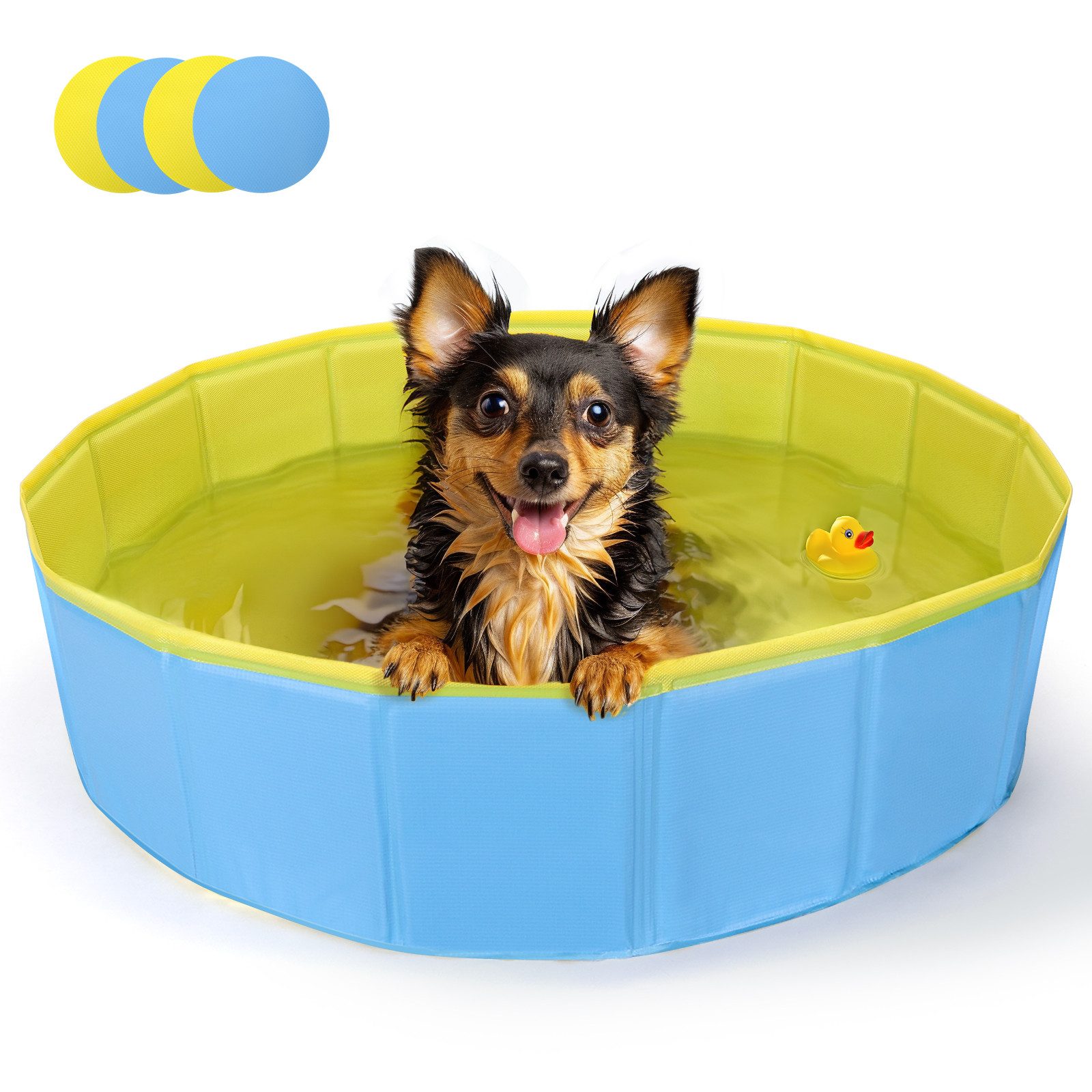 Hundematte Hundepool für Große & Kleine Hunde, Faltbarer Hunde Planschbecken