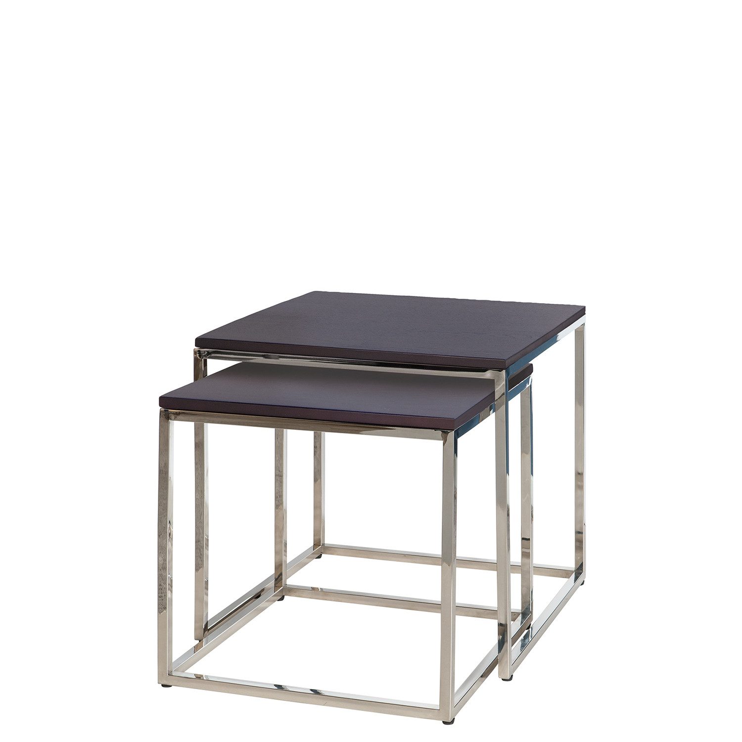 Tabletttisch NOVO Beistelltisch 2er Set - H.46cm x B.45cm - espresso - Edelstahl