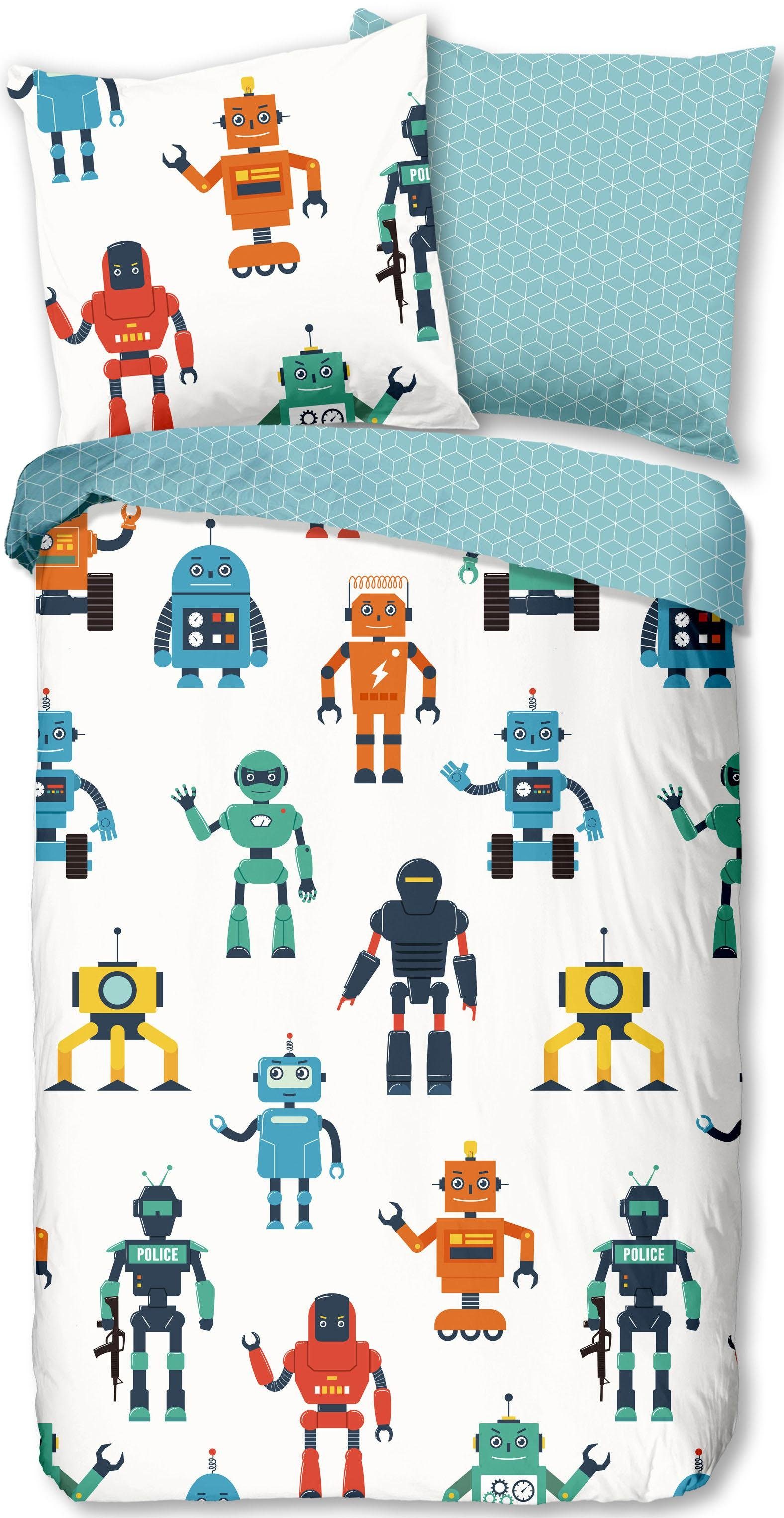good morning Wendebettwäsche Robots, Renforcé, 2 günstig online kaufen