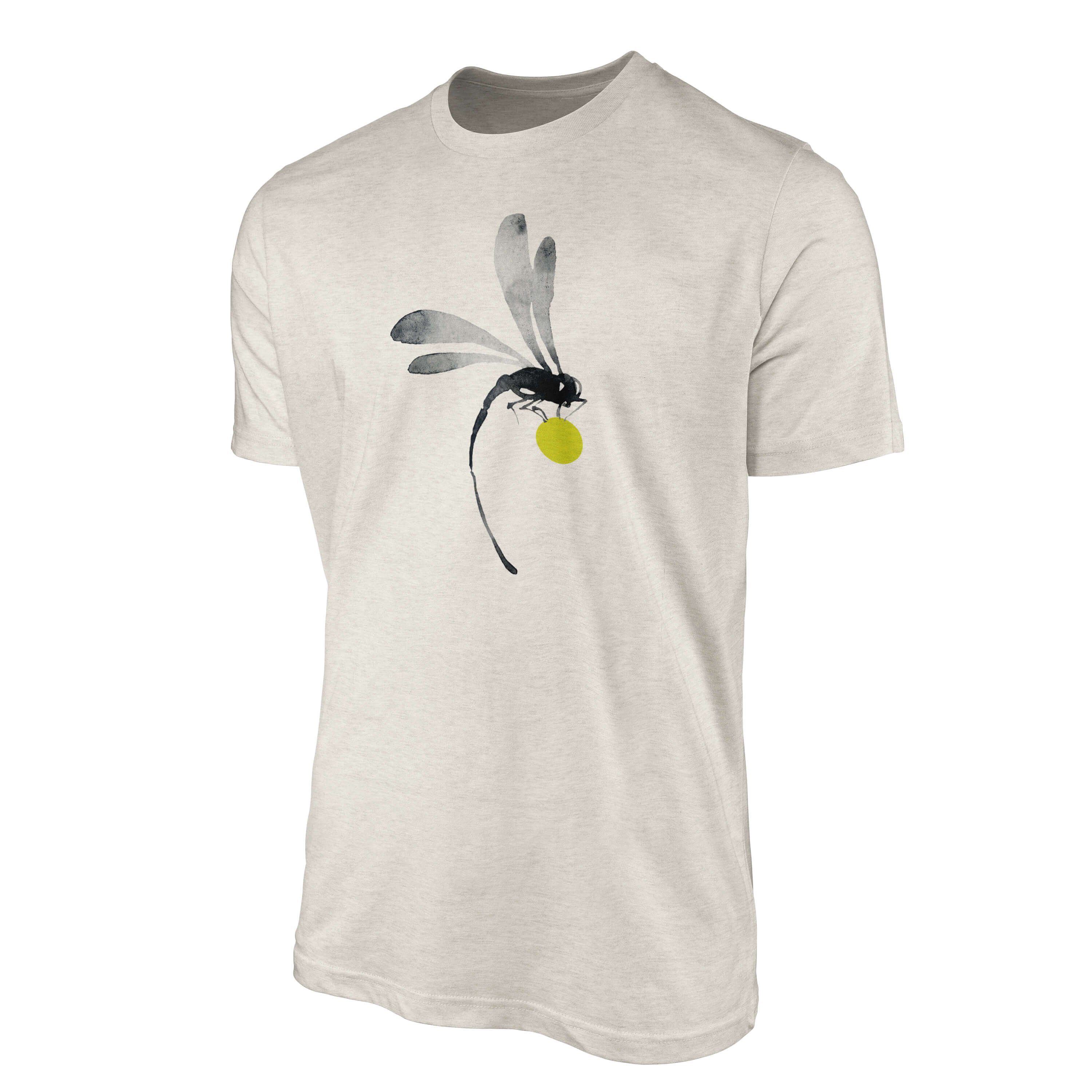 Herren Farbe Aquarell Nachhaltig Sinus Shirt T-Shirt Bio-Baumwolle Organic Libelle Art Ökomode 100% Motiv (1-tlg) T-Shirt