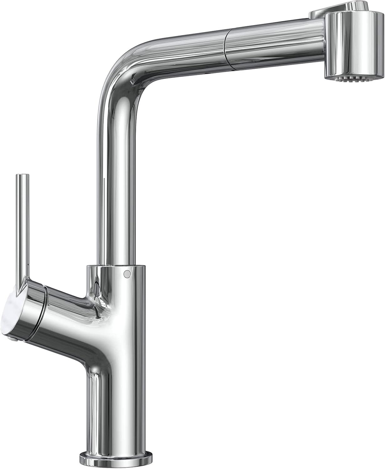 LA CUTE Küchenarmatur Küchenarmatur ausziehbar 360° drehbar mit 2 Strahlarten (Ausziehbare Hochdruck-Küchenarmatur mit 2 Strahlarten, Komplettes Set mit Wasserhahn, Schläuchen und Montagewerkzeug) Ausziehbar, 360° drehbar, 2 Strahlarten, DVGW-zertifiziert