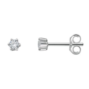 ONE ELEMENT Paar Ohrstecker 0.1 ct Diamant Brillant Ohrringe Ohrstecker aus 750 Weißgold, Damen Gold Schmuck