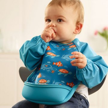 Bibetta Lätzchen Bibetta UltraBib® Neopren-Lätzchen mit Raglanärmeln Tropenfisch, - hochwertiges Neoprenmaterial für Komfort und Haltbarkeit, - saugfähige und dennoch schnell trocknende Oberfläche, - maschinenwaschbar, pflegeleicht & sehr schmutzabweisend, - Ärmel eigenen sich hervorragend zum Tragen beim Essen und Spielen