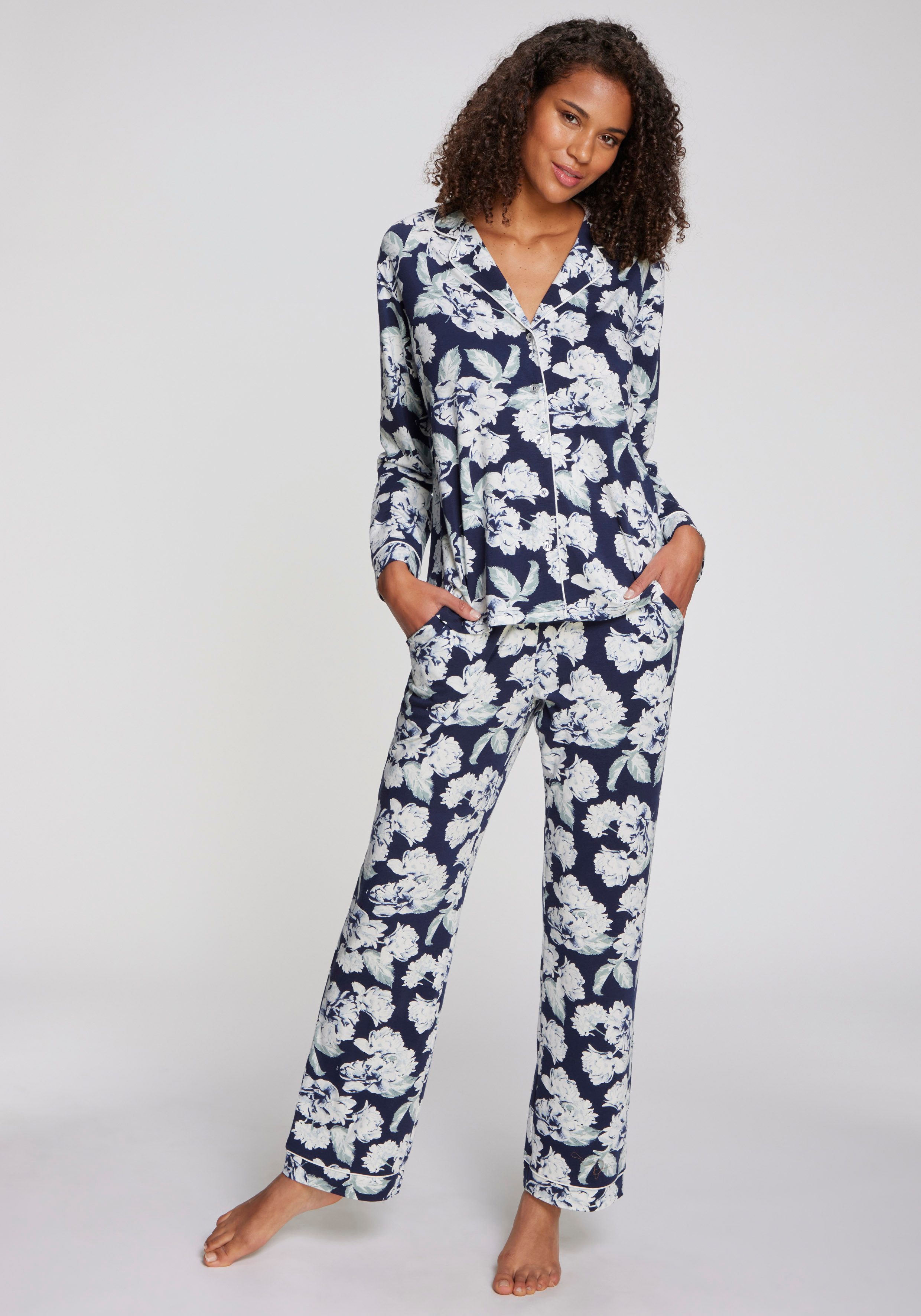 LASCANA Pyjama mit schönem Blumenmuster günstig online kaufen