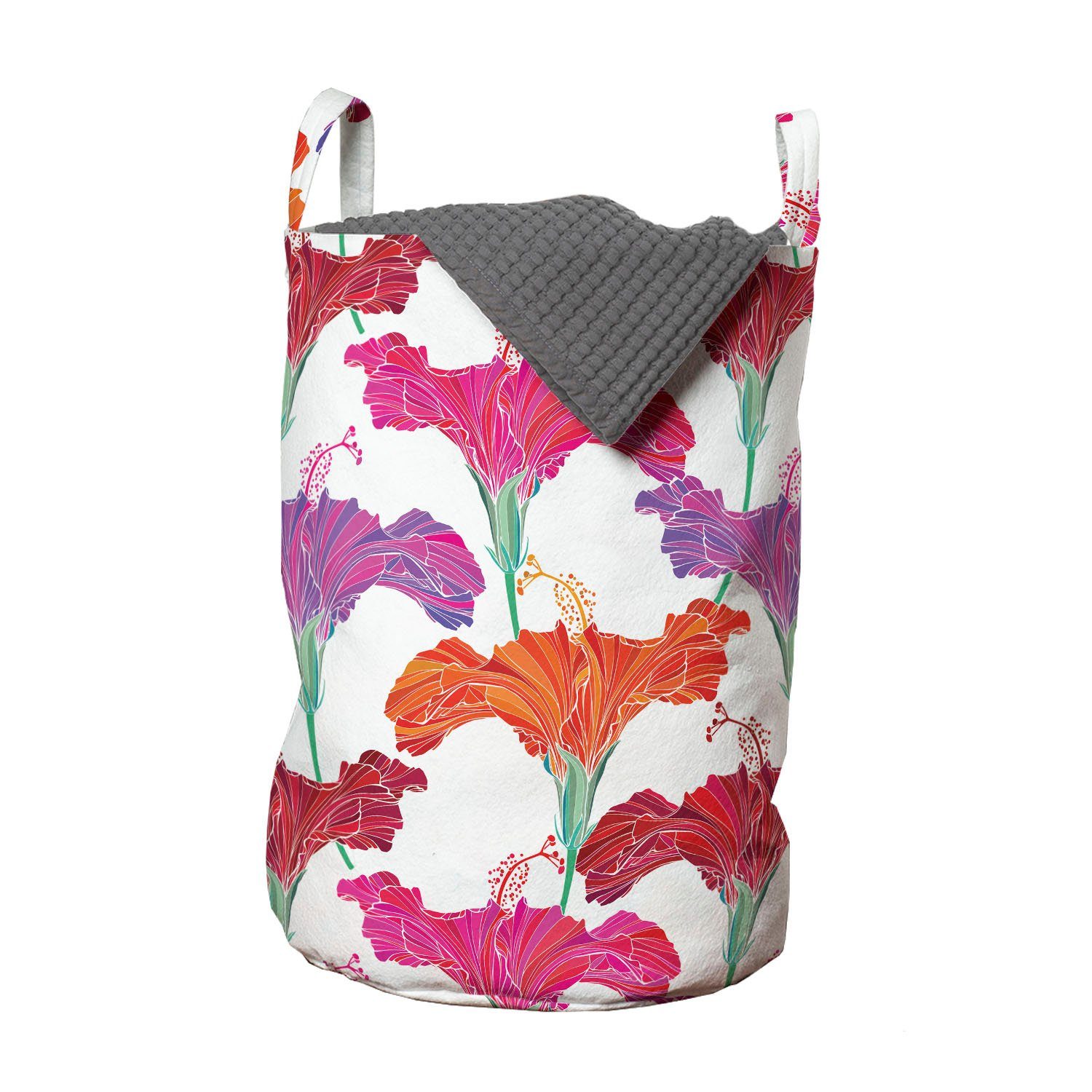 Abakuhaus Hibiskus mit Blumenblätter Waschsalons, Griffen Kordelzugverschluss Wäschesäckchen für Romantische Wäschekorb Entwurf