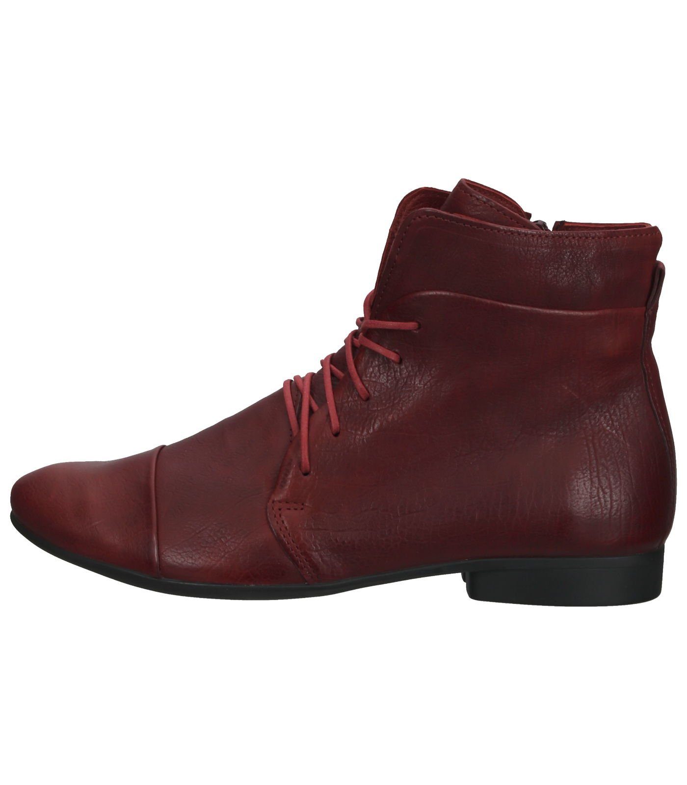 Stiefelette Rot Think! Nappaleder Schnürstiefelette