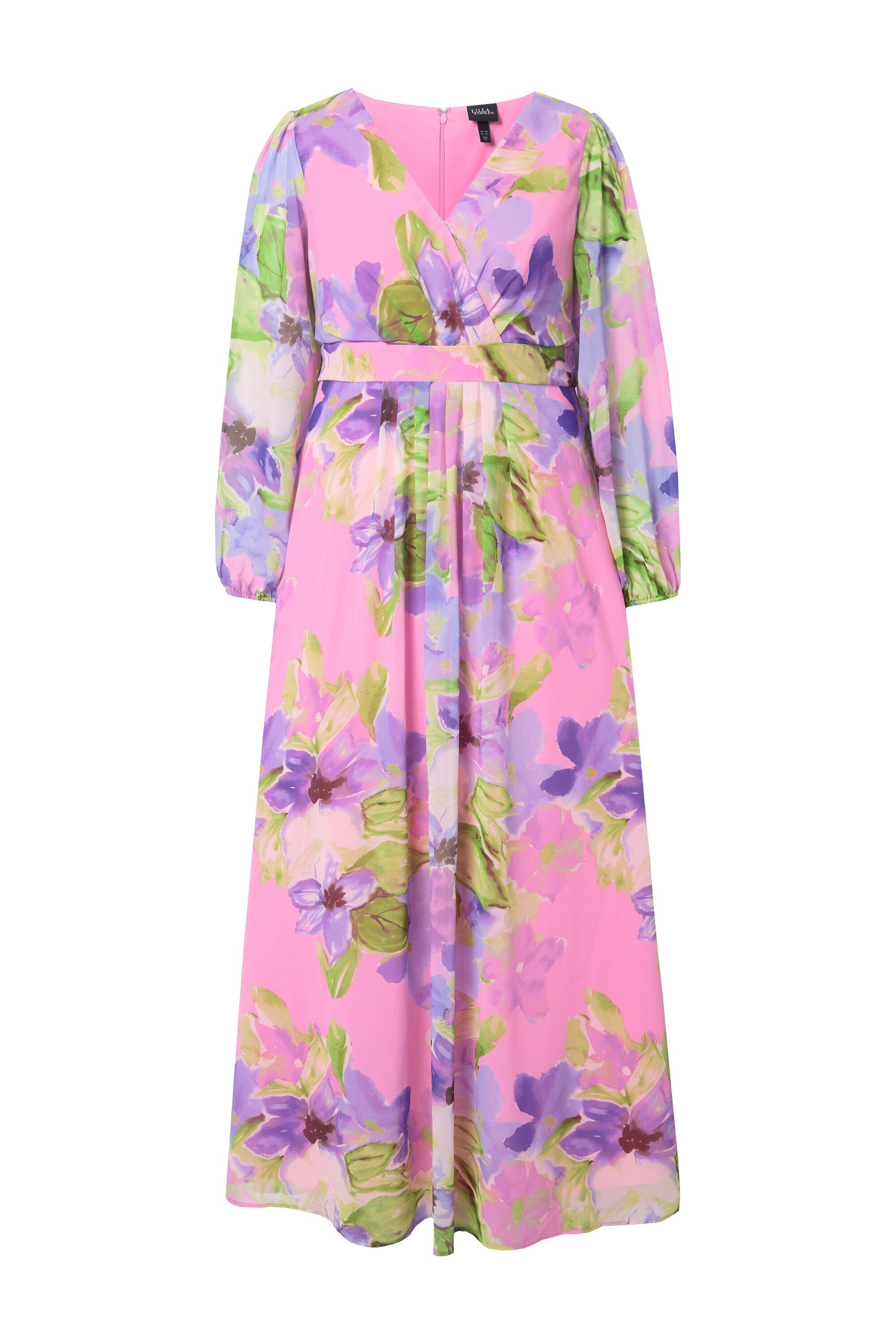 Ulla Popken Cocktailkleid Abendkleid doppellagig V-Ausschnitt günstig online kaufen