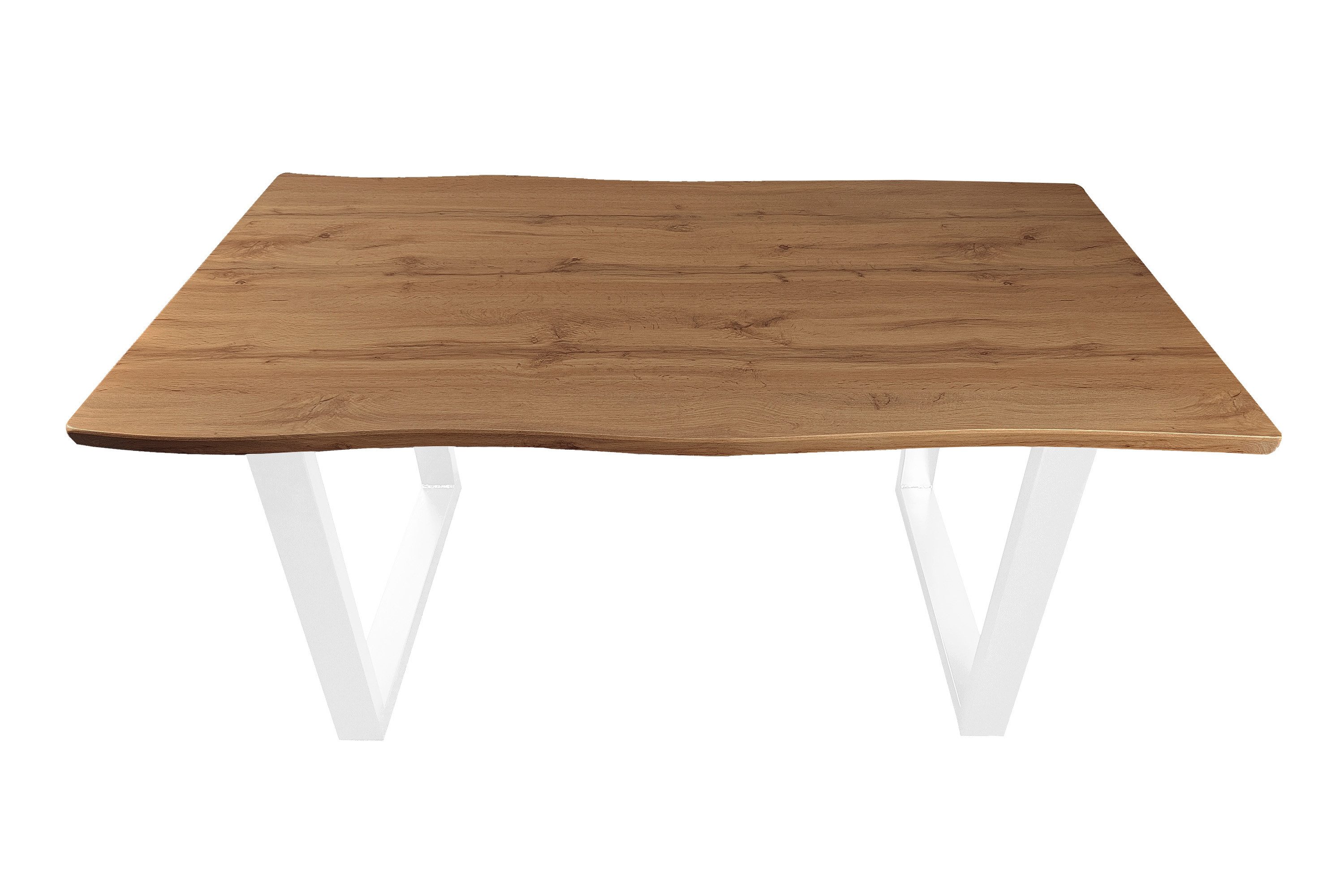 SAM® Esstisch Thoran, Holz-Optik Wildeiche, U-Metallgestell, Baumkante