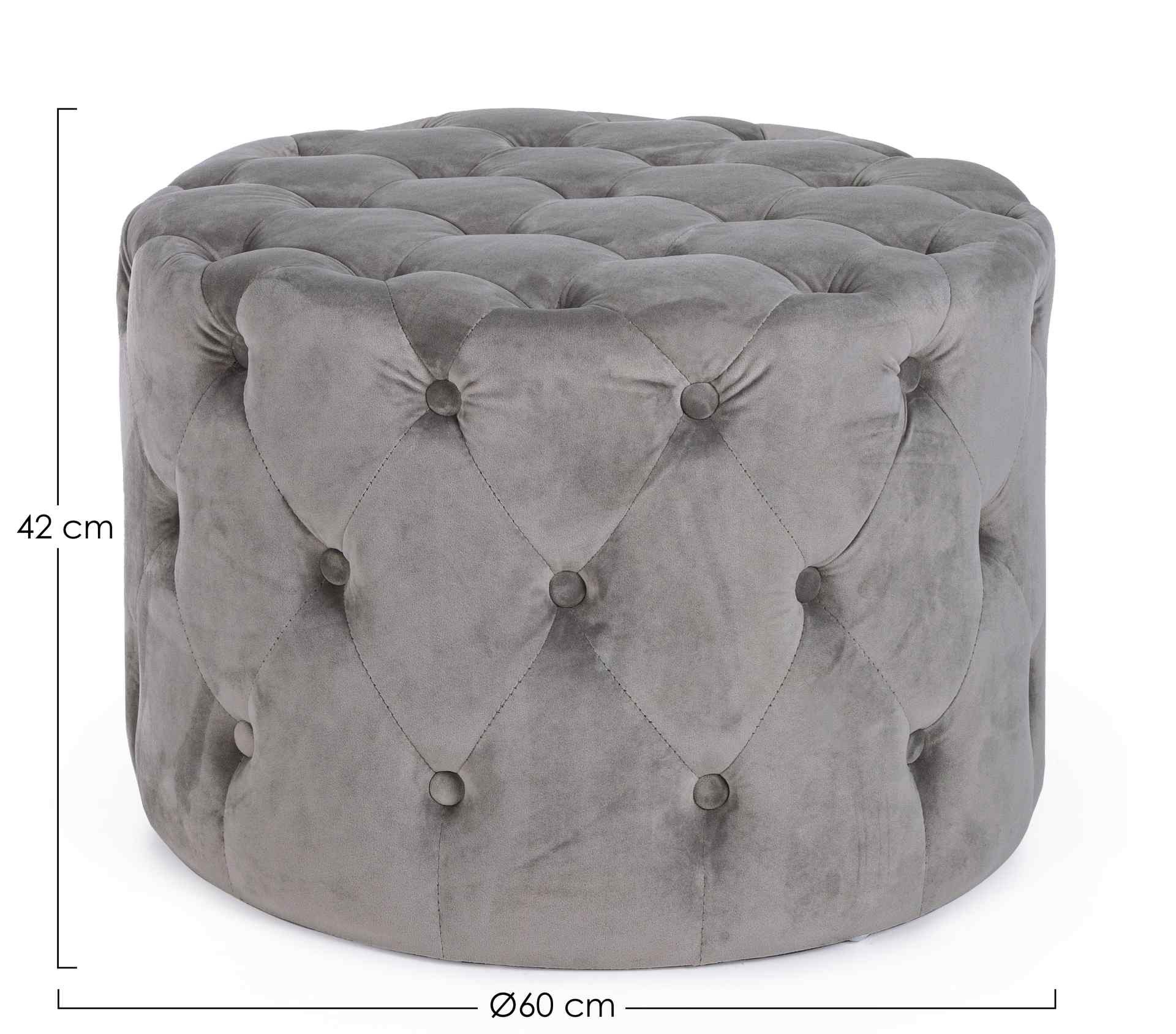 Feeling4Home Pouf Lorella in Samt-Optik, Grau