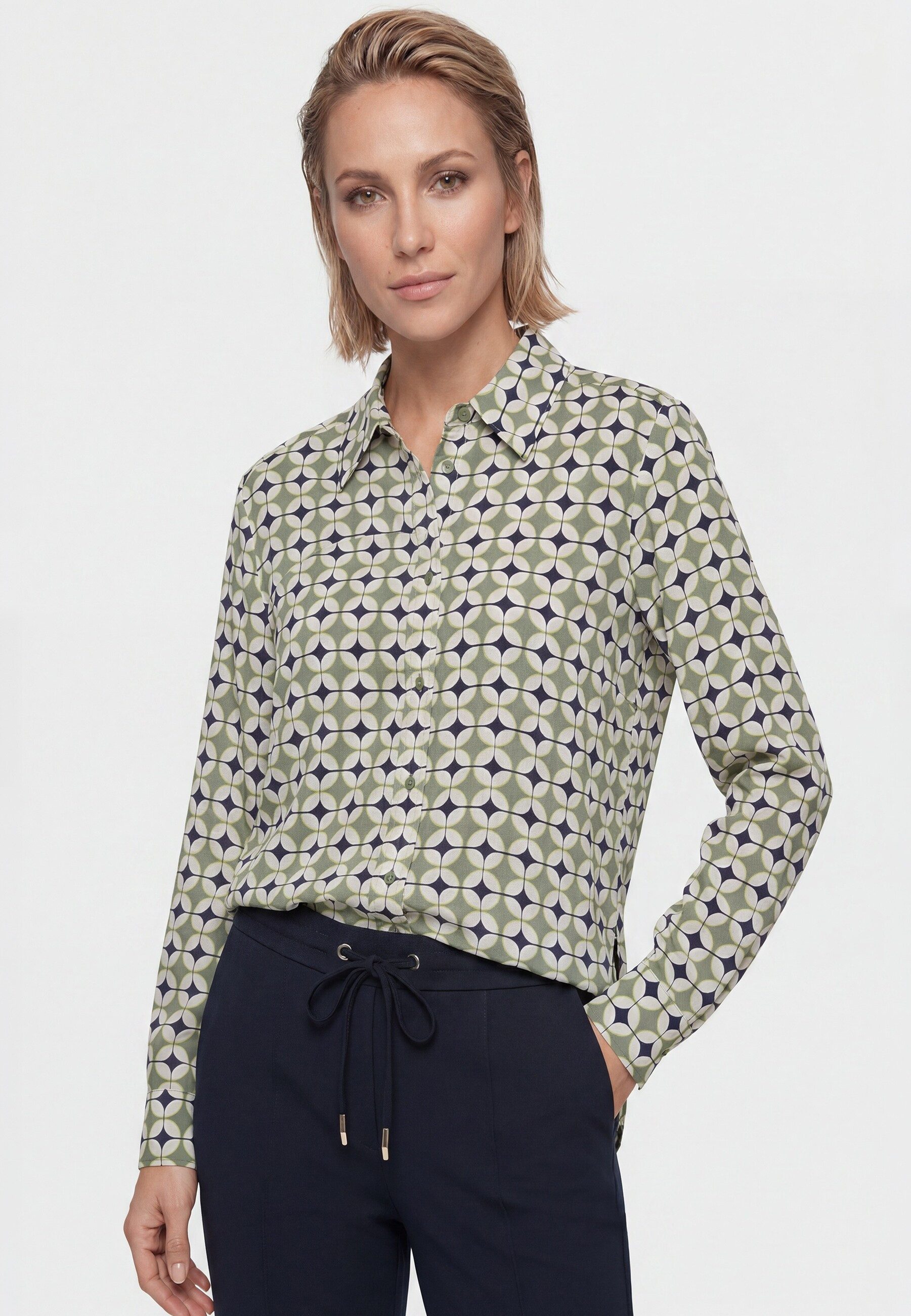 Olsen Hemdbluse Bluse mit Allover-Dessin