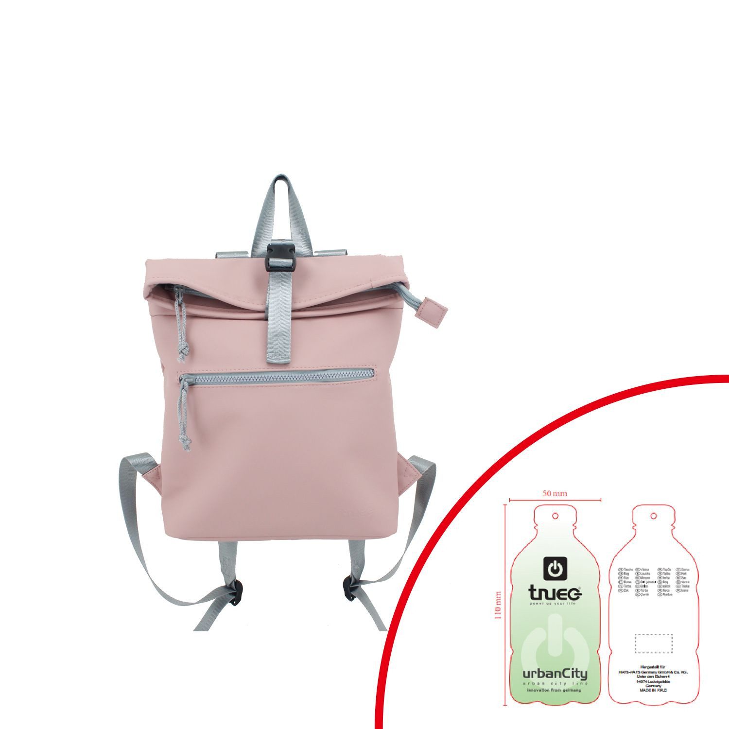 TheTrueC Freizeitrucksack TheTrueC Rucksack Urban Line - Nele rot (1-tlg)