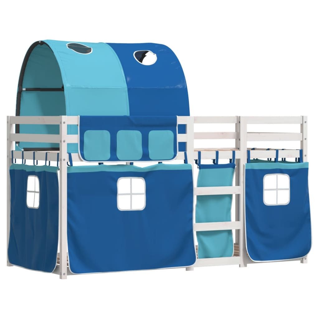 vidaXL Bett Etagenbett mit Vorhängen Blau günstig online kaufen