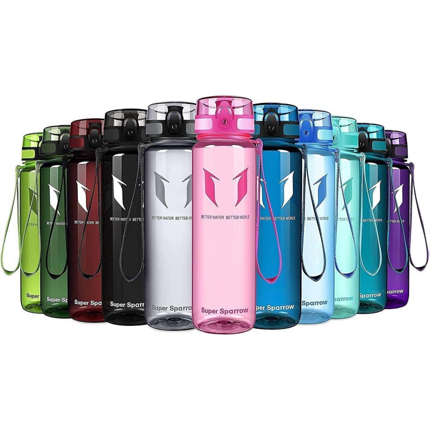 LuxusKollektion Trinkflasche Trinkflasche Tritan BPAfrei 350ml 500ml 1000ml 750 ml Glossy Rosa