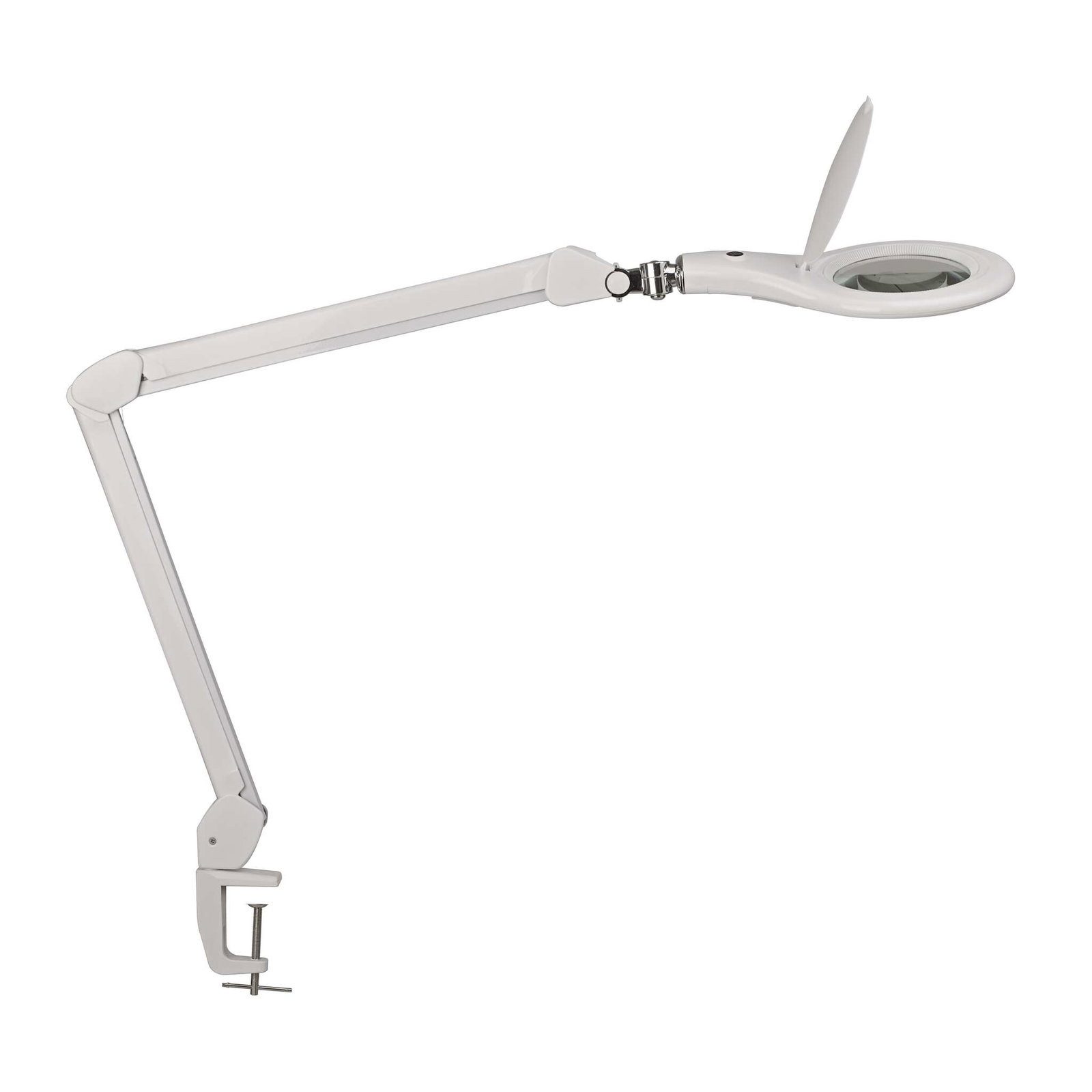 MAUL Lupenlampe MAUL Lupenleuchte MAULmakro LED 6.500 K Klemmfuß weiß, LED wechselbar