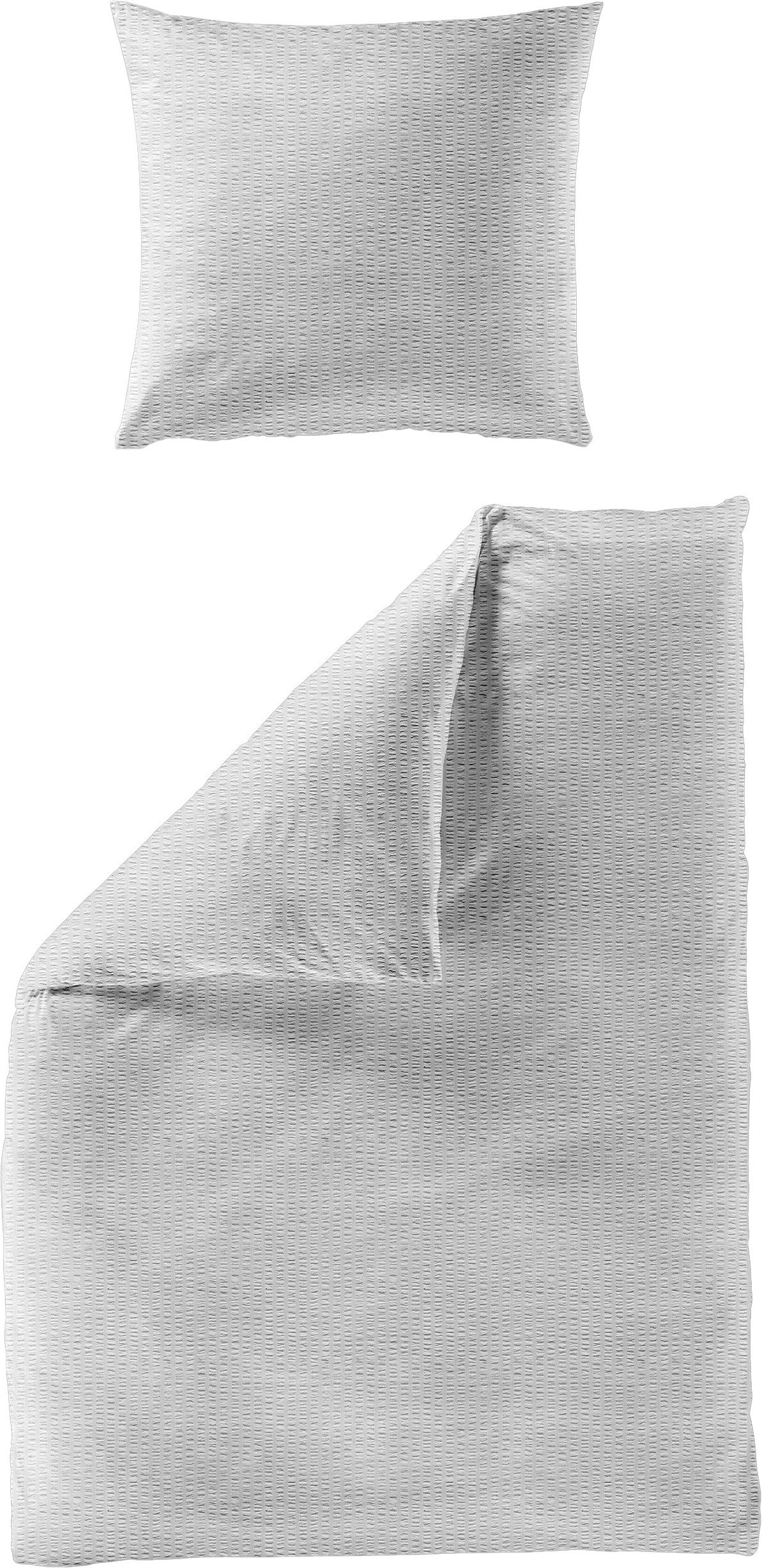 BIERBAUM Bettwäsche Chic Uni, Seersucker, 2 teilig, Schickes Unidesign: Modern und elegant für jedes Schlafzimmer
