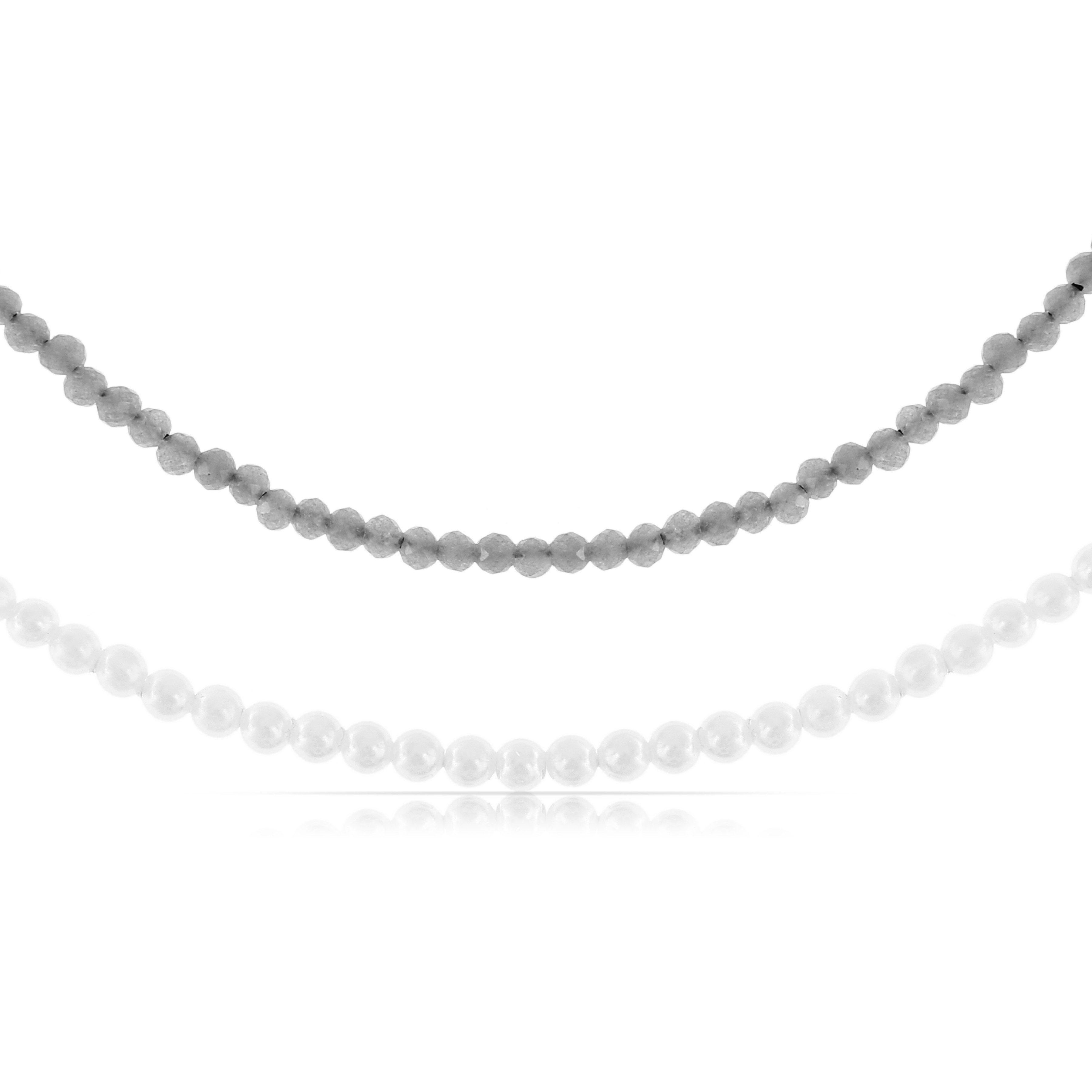 Made by Nami Perlenketten-Set Zweireihige Damen Halskette mit Süßwasserperl günstig online kaufen