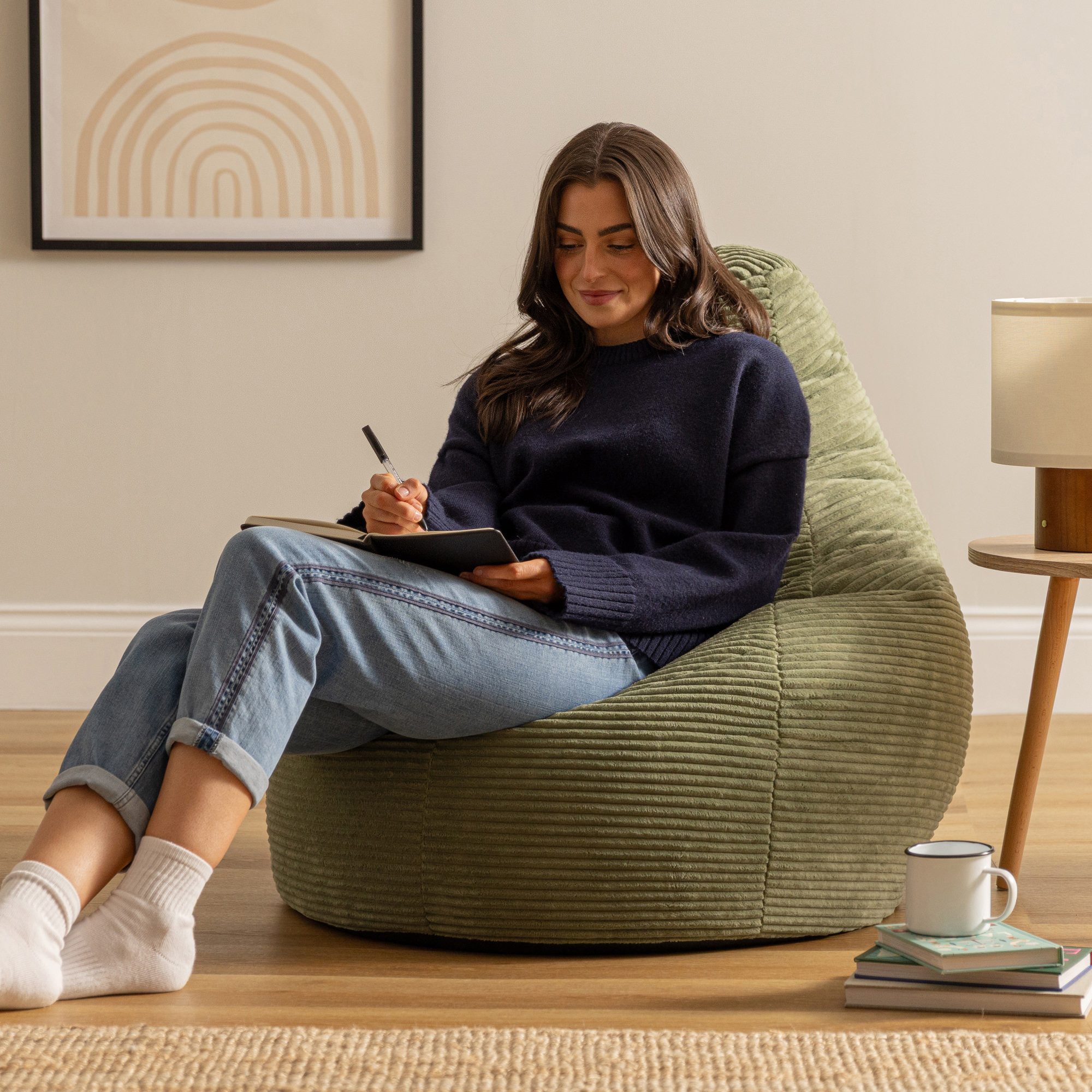 icon Sitzsack Sessel mit Liege aus Cord „Dalton“, Sitzsack XXL Gaming Sitzs günstig online kaufen