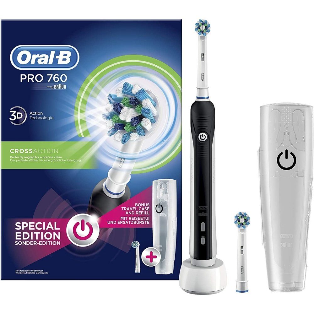 Oral B Elektrische Zahnbürste Pro 760 Cross Action - Elektrische Zahnbürste  - schwarz/weiß online kaufen | OTTO