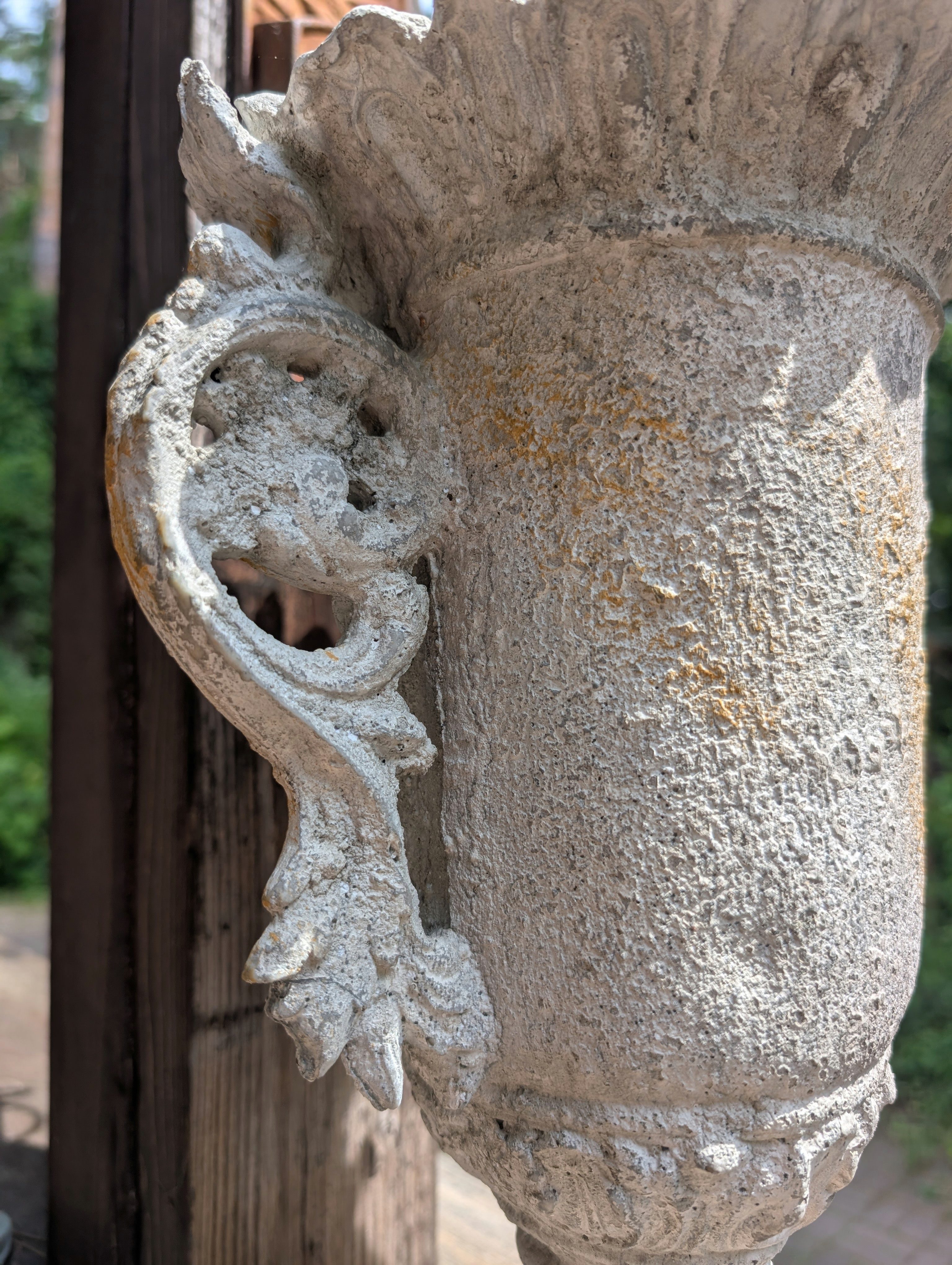 Exner GmbH Garten- & Wohnaccessoires Dekovase Vase Amphore Polyresin antik Patina weiß Barock Griffe, vintage Deko shabby chic