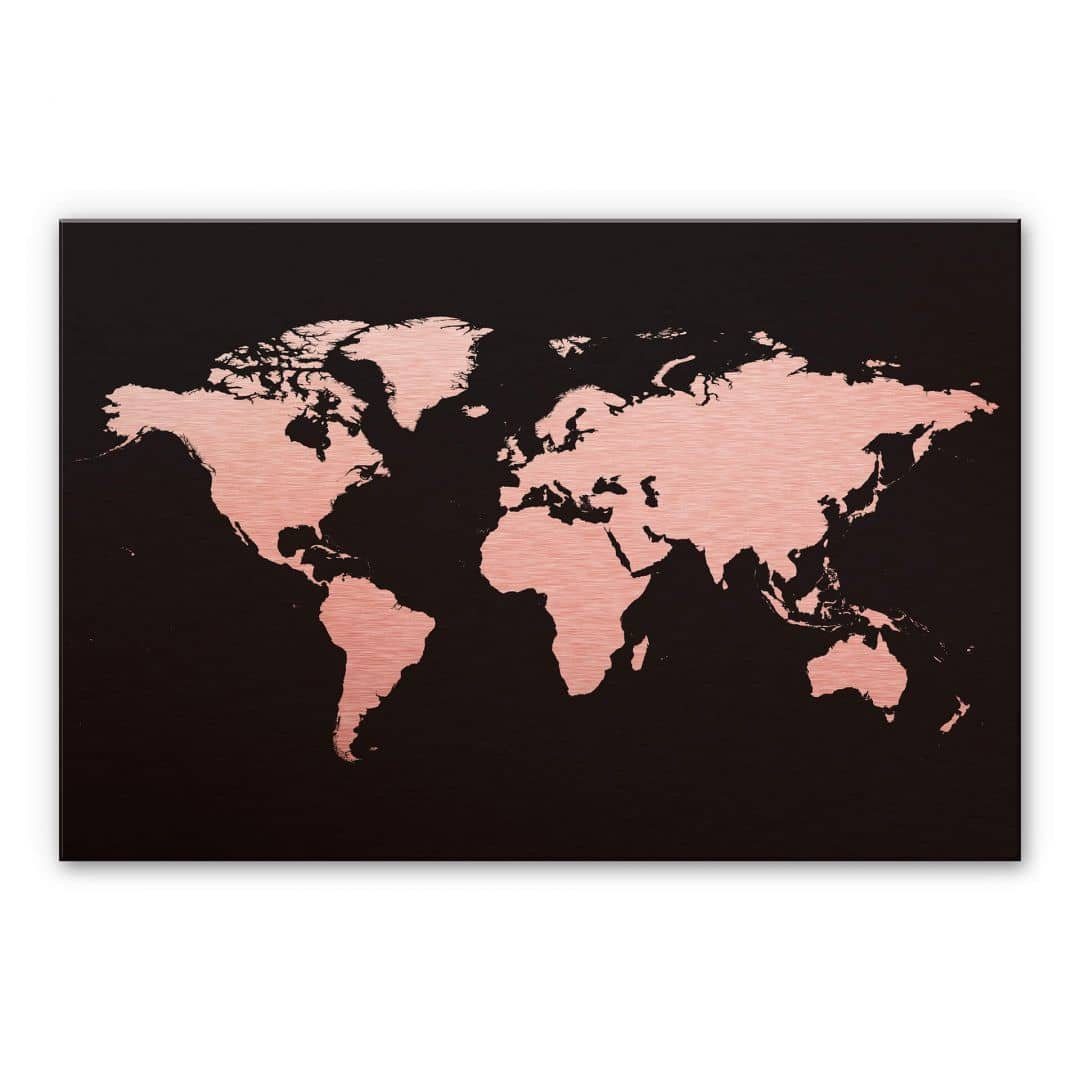 Weltkarte zum kleben in schwarz NEU