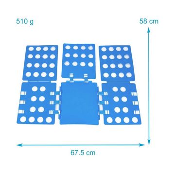 Intirilife Wäschesortierer Falt-Hilfe für Kleidung (Wäsche Faltbrett Kleiderfalthilfe in Blau, 1 St), 67.5 x 58 cm - Schnelles unkompliziertes Zusammenlegen von Wäsche