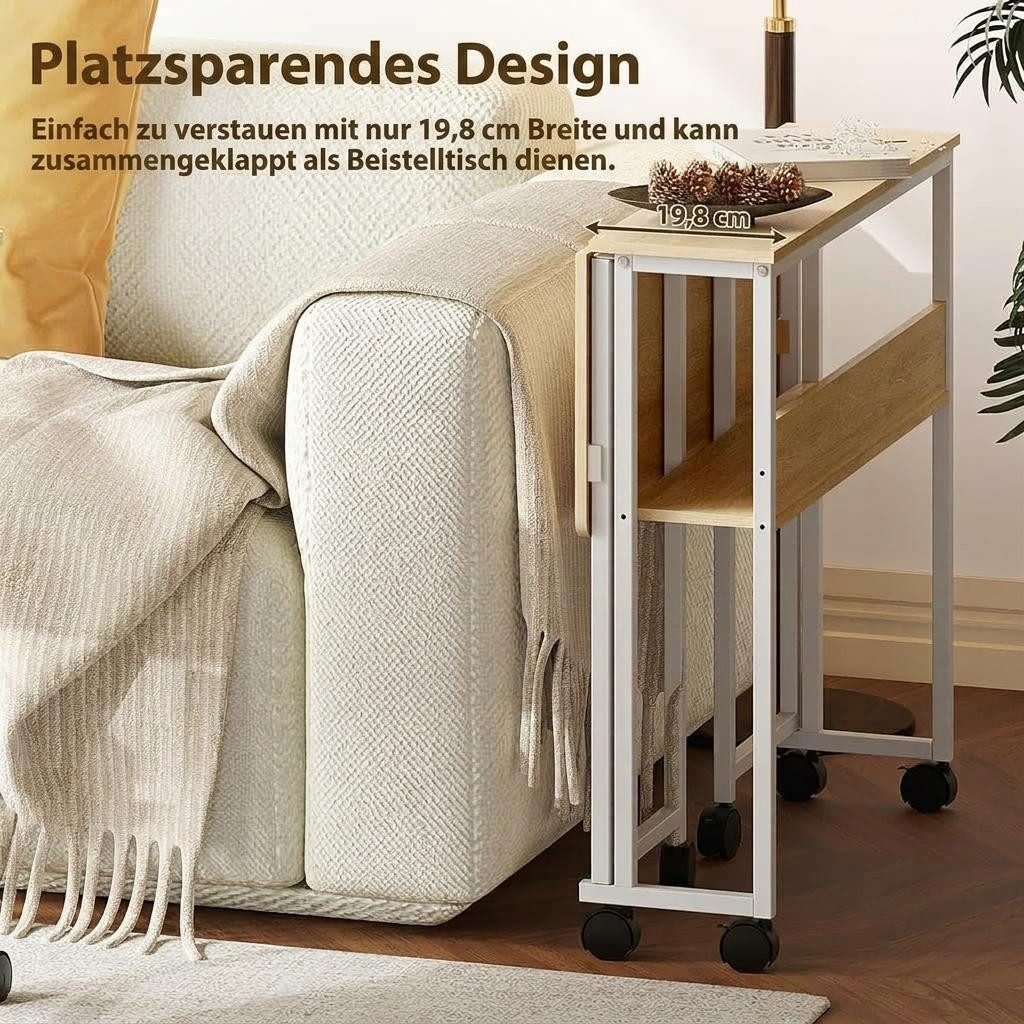 GarveeMore Schreibtisch Klappbarer mit Spanplattenplatte und Metallgestell,platzsparend, tragbarer Computertisch,kleiner tisch für Schlafzimmer,Wohnzimmer – Bild 5 von 5